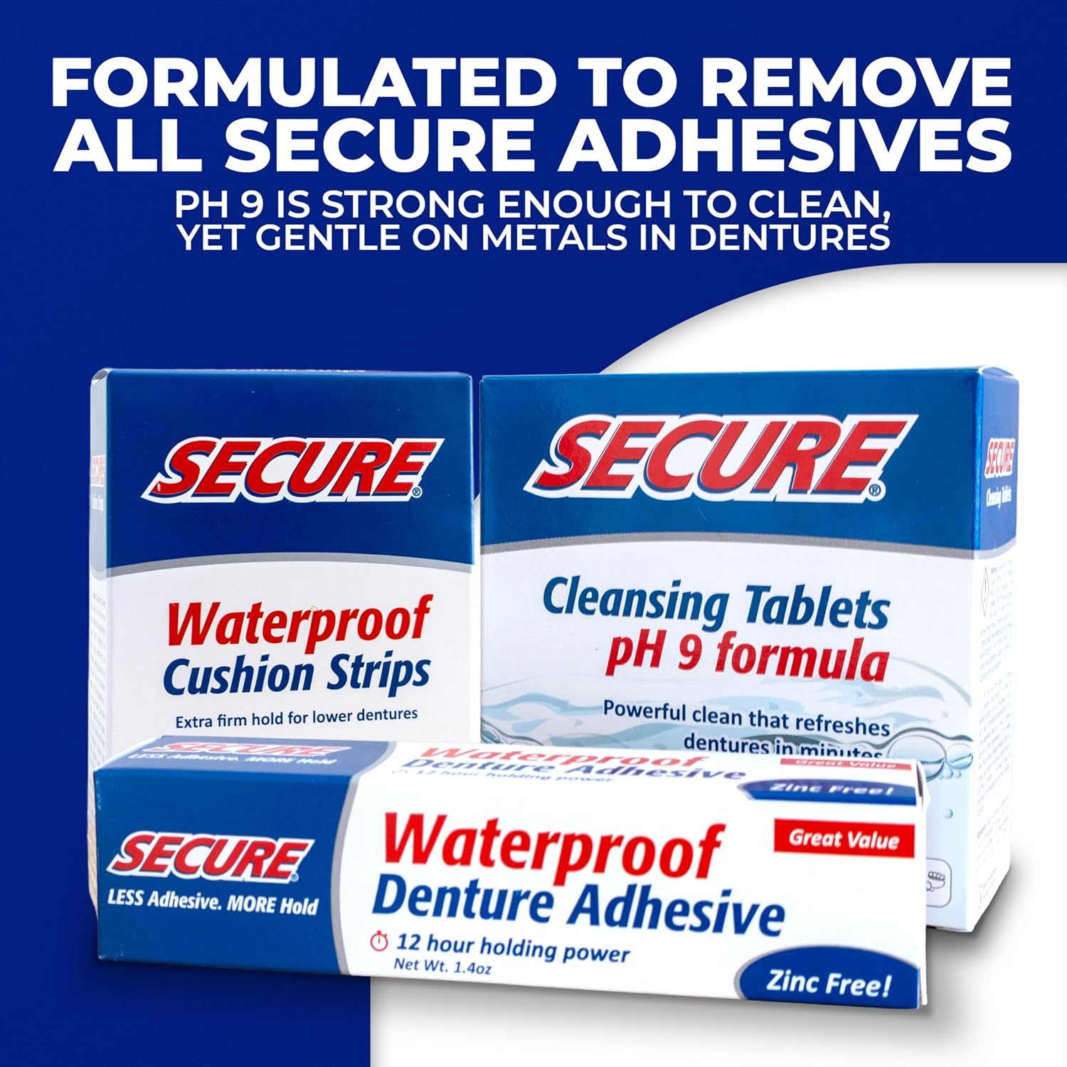 Secure Denture Adhesive Strips for Lowers, Zinc Free Glue, 15 Strips | Waterproof - Comfortable Cushion Fit for Lowers - Extra Firm All-Day Hold - No Mess - Clean Ingredients