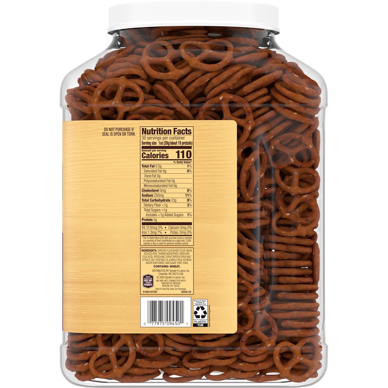 Snyder's of Hanover Mini Pretzels, 100 Calorie Individual Packs, 36 Ct