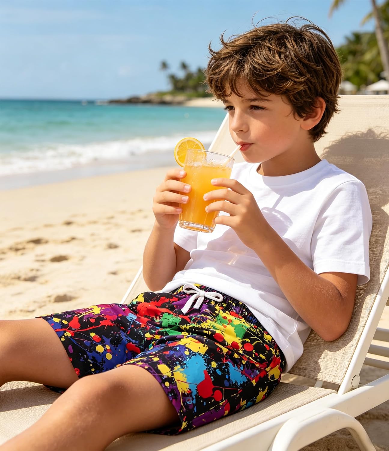 BFUSTYLE Boys Swim Trunks Mesh Lining Kids Bathing Suit 5-14 Years Shorts