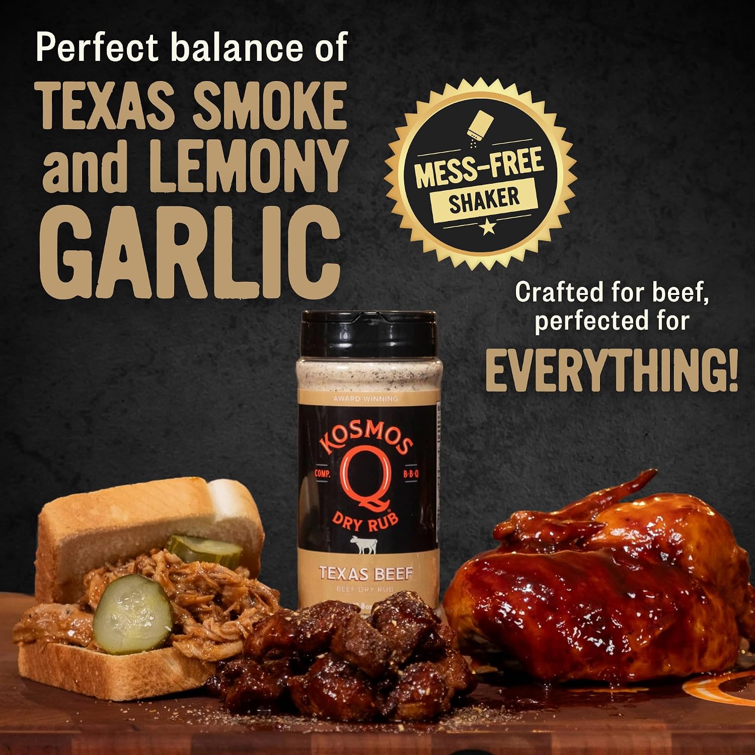 Kosmos Q Hot Dirty Bird BBQ Dry Rub, Spicy Seasoning with Chili Pepper, Brown Sugar, Garlic & Onion for Chicken, Turkey, Ribs, Pork, Dry Rub for Smoking & Grilling Meat, BBQ Spice Blend, 11 Oz Bag