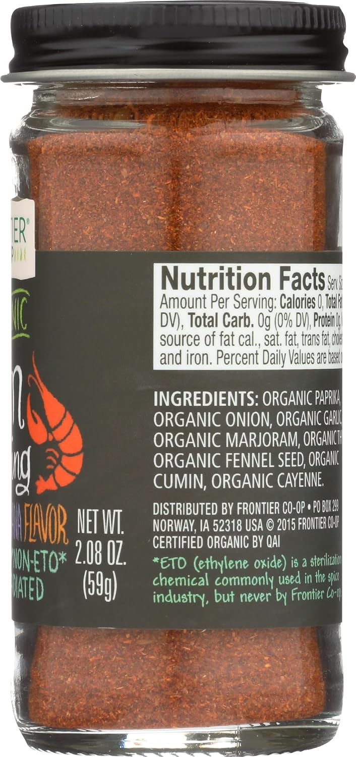 Frontier Co-op Organic Cajun Seasoning, Louisiana-Style Spice Blend for Meats, Seafood, Jambalaya