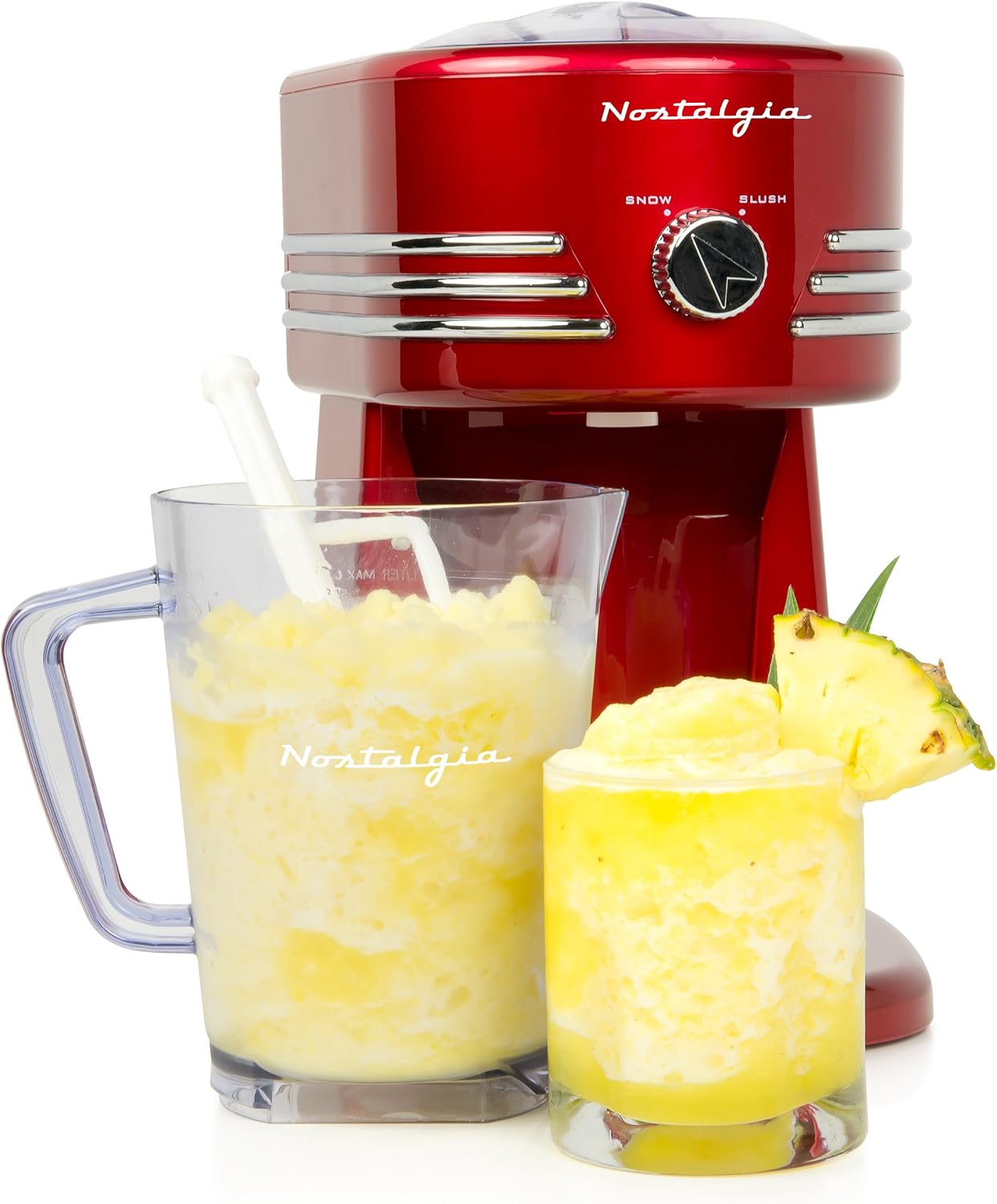 Nostalgia Taco Tuesday Frozen Drink Maker and Margarita Machine for Home - 40-Ounce Slushy Maker with Stainless Steel Flow Spout - Easy to Clean and
