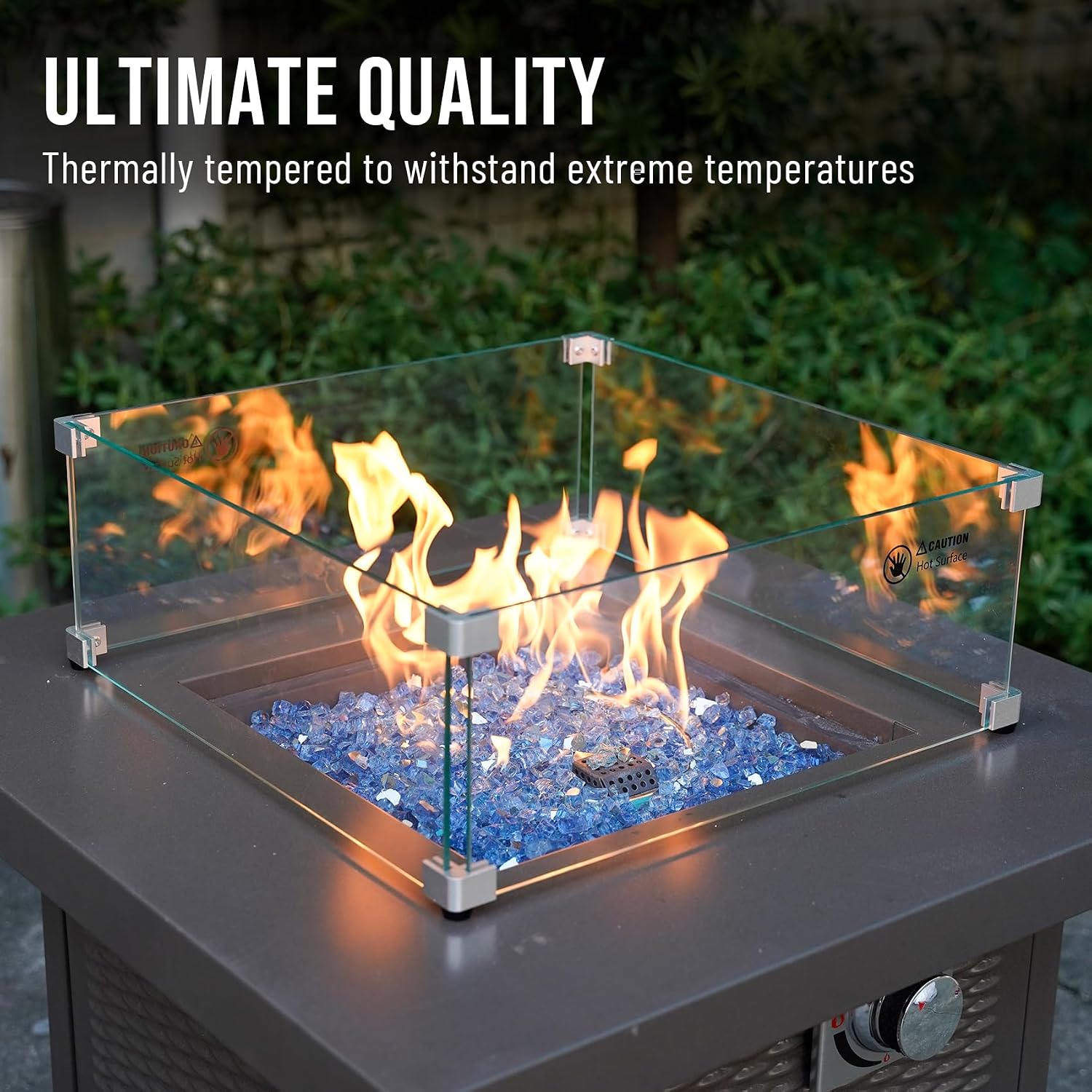 Skyflame Aqua Blue Fire Pit Glass for Propane Gas Fireplace, 10LB