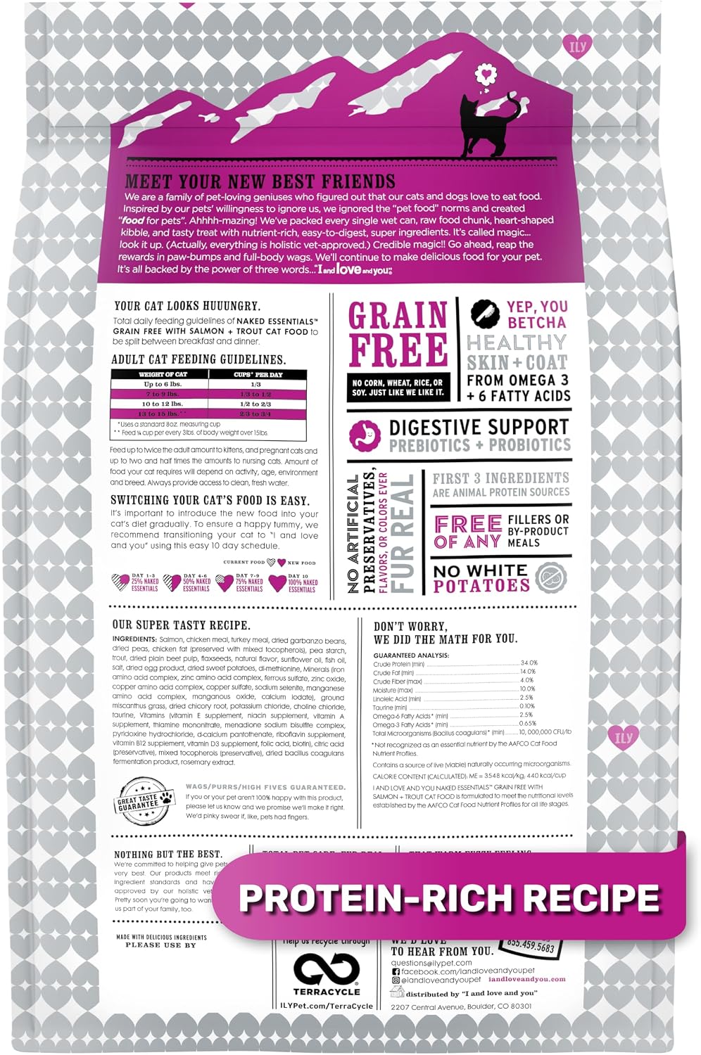 I and love and you Naked Essentials Dry Cat Food - Salmon + Trout - Grain Free, Real Meat, No Fillers, Prebiotics + Probiotics, 3.4lb Bag