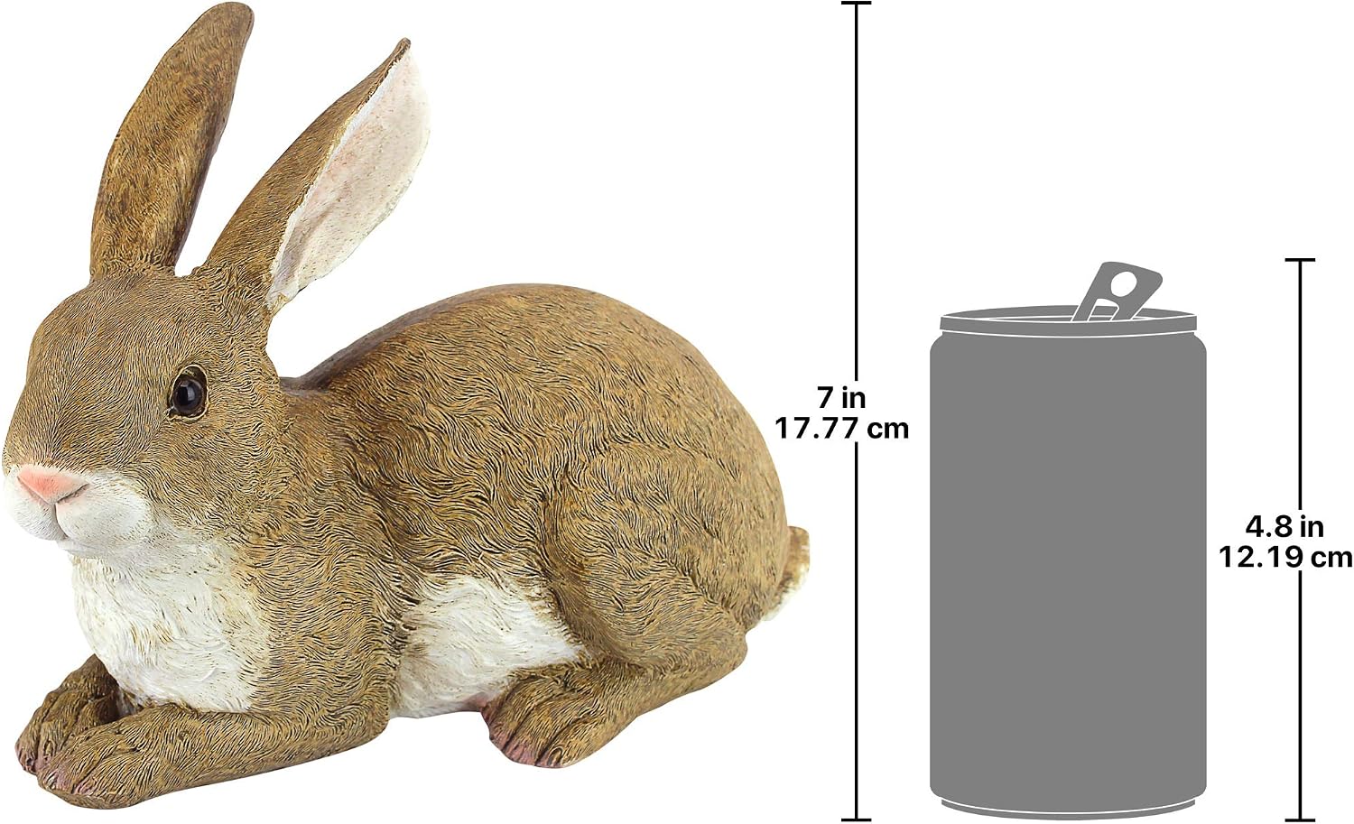 Design Toscano QM200861 Bashful The Bunny Lying Down Rabbit Outdoor Garden Statue, 10 Inch, full color
