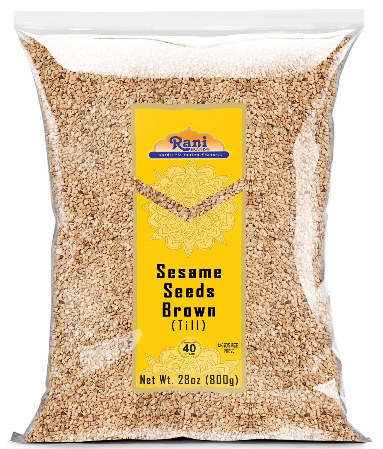Rani Sesame Seeds Whole Brown, Raw (Till) 28oz (800gm) ~ All Natural | Gluten Friendly | NON-GMO | Vegan | Indian Origin