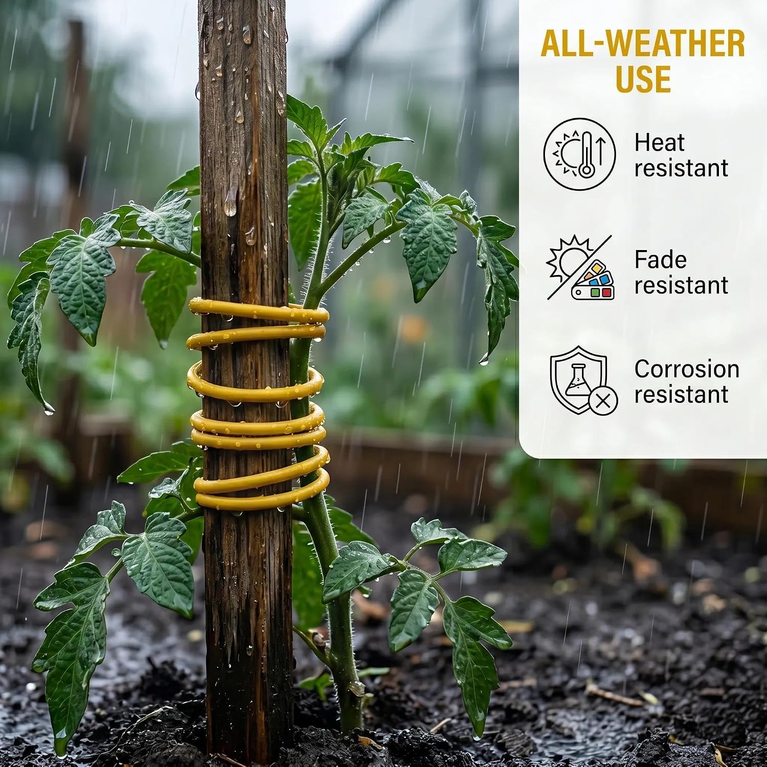 Decoroca Soft Plant Ties for Support - 65.6' Reusable Waterproof Plant Wire, 3.5mm Garden Twist