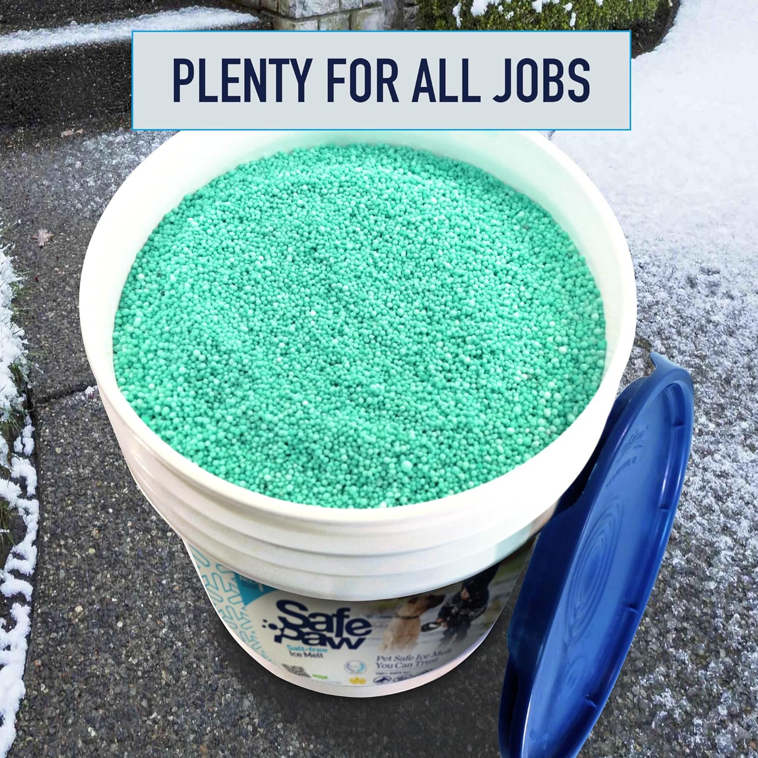 Safe Paw Pet-Safe Ice Melt, Salt & Chloride-Free Deicer, 35 Lbs | Non-Corrosive, Dog-Friendly Snow Melter for Concrete, Wood Decks