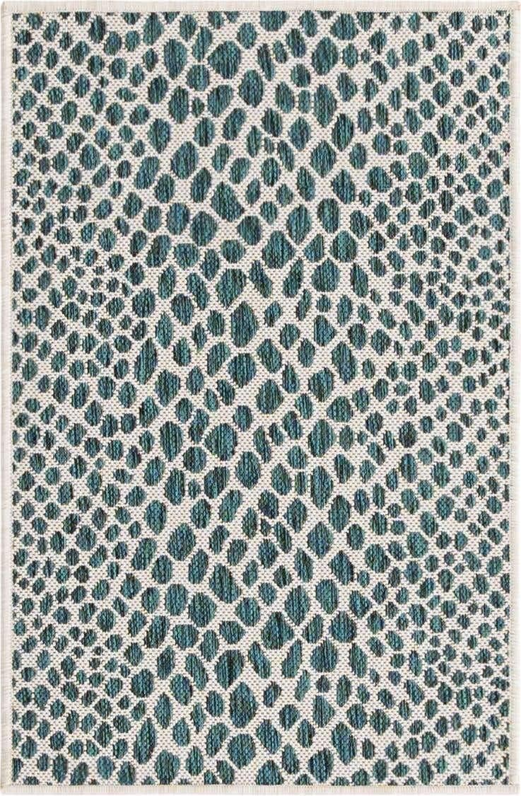 Unique Loom Outdoor Collection Area Rug - Cape Town (9' x 12' Rectangle, Blue/Ivory)