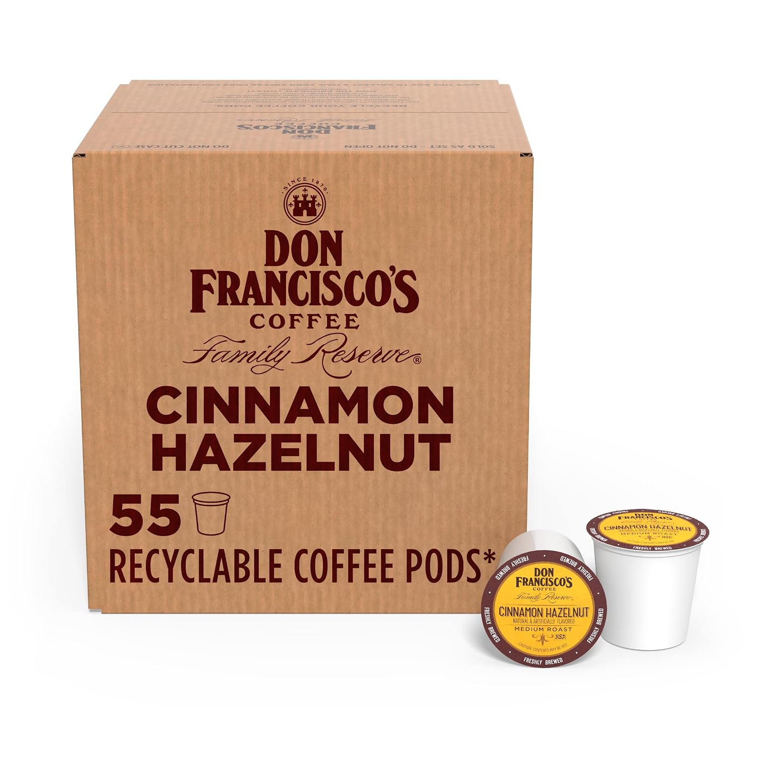 Don Francisco's Hawaiian Hazelnut Coffee Pods, Medium Roast, 24ct | Compatible with Keurig Coffee Pod Brewers, 100% Arabica Coffee, Convenient Single Serve Brewing, Fresh Brew in Every Cup