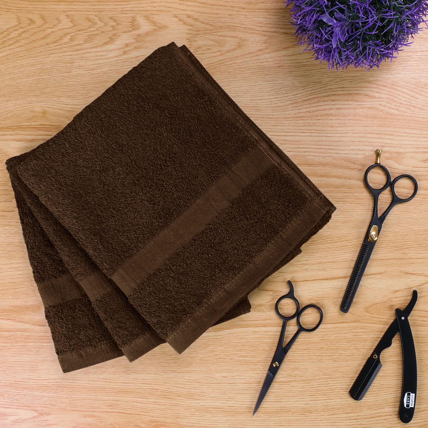 Utopia Towels Salon Towels, Pack of 24, 16x27 in, 100% Cotton, White | Highly Absorbent Lightweight Cotton Salon Towels for Hand, Gym & Beauty Care - Soft, Ideal for Spa & Home Hair Care