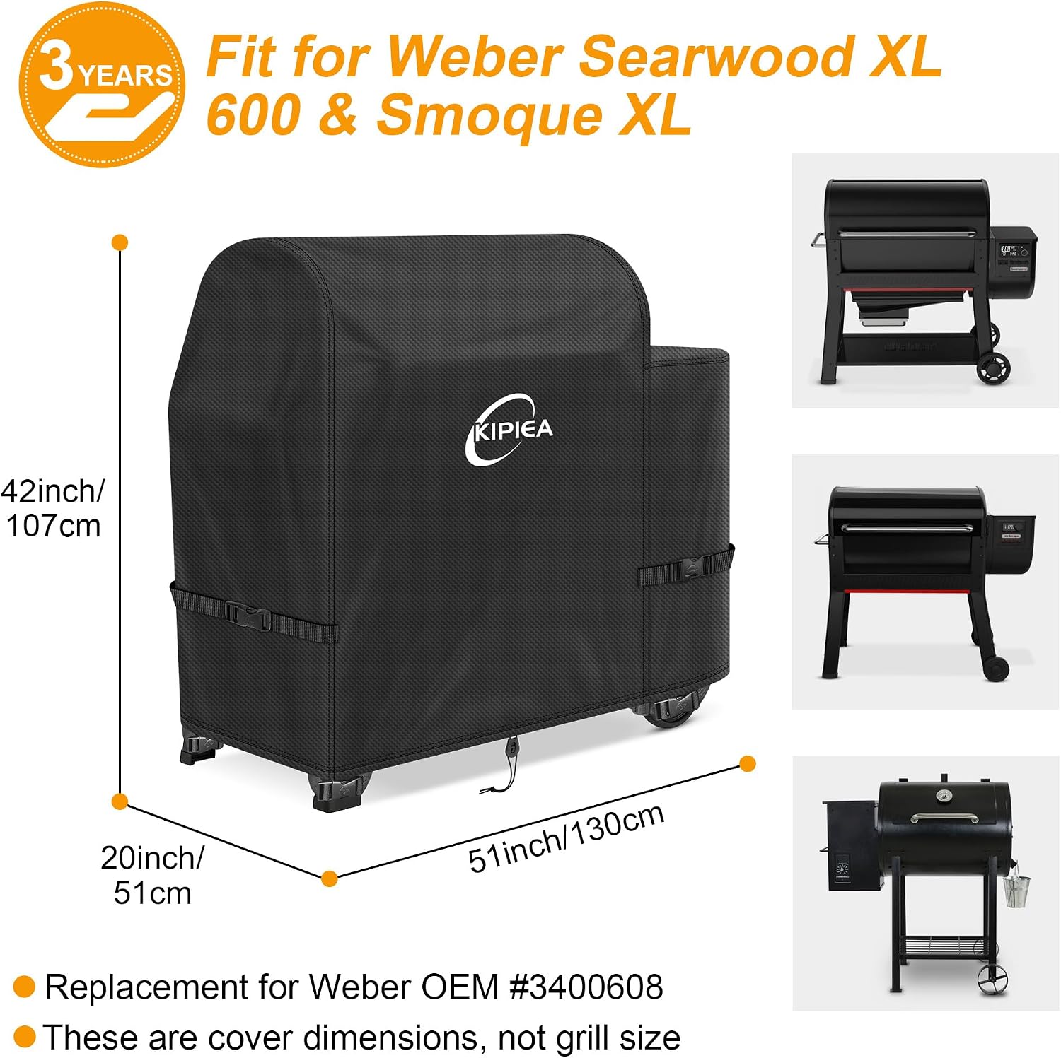 600D Vertical Smoker Cover for Pit Boss 3/4 / 5/7 Series, Waterproof Pellet Grill Cover, 73550, UV Resistant, No Tear, No Fading