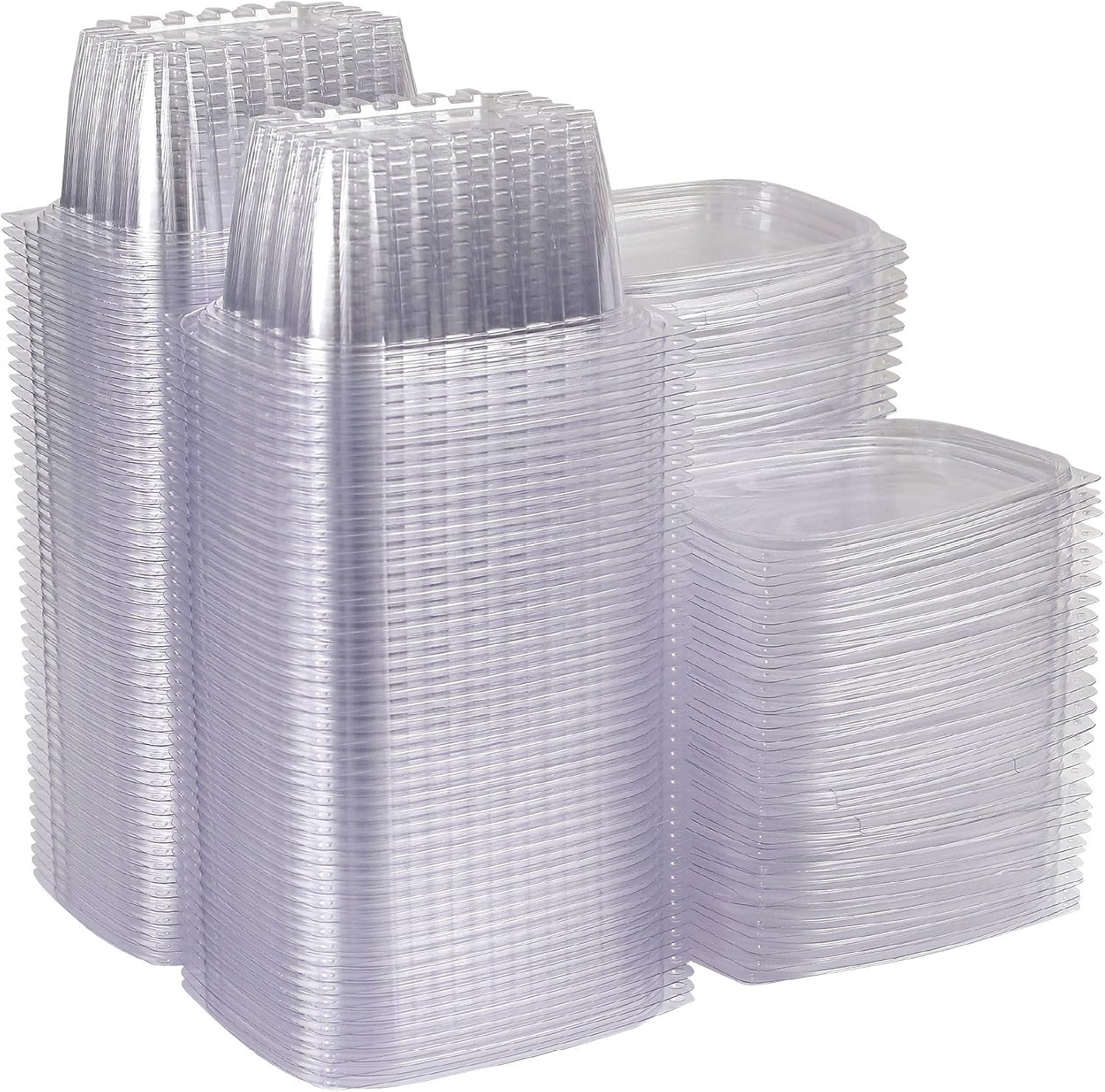 Eco-Products EPRC32 Renewable & Compostable Rectangular Deli Containers - 32oz., 50 Per Pack (Case of 4 Packs), clear