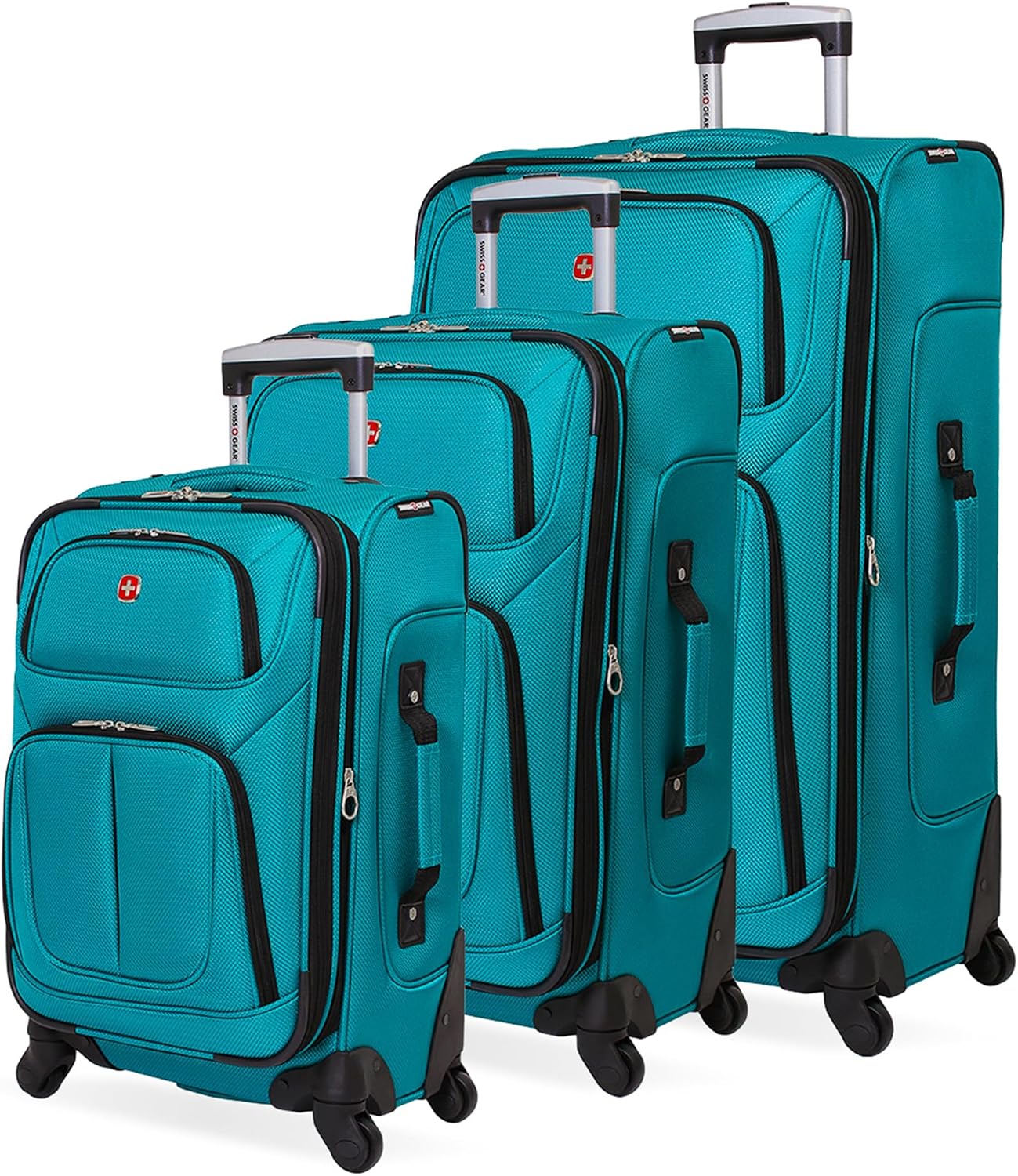 SWISSGEAR Sion Carry-On Spinner Luggage, Softside Expandable, Lightweight Suitcase, Dark Grey, 22.75-Inch