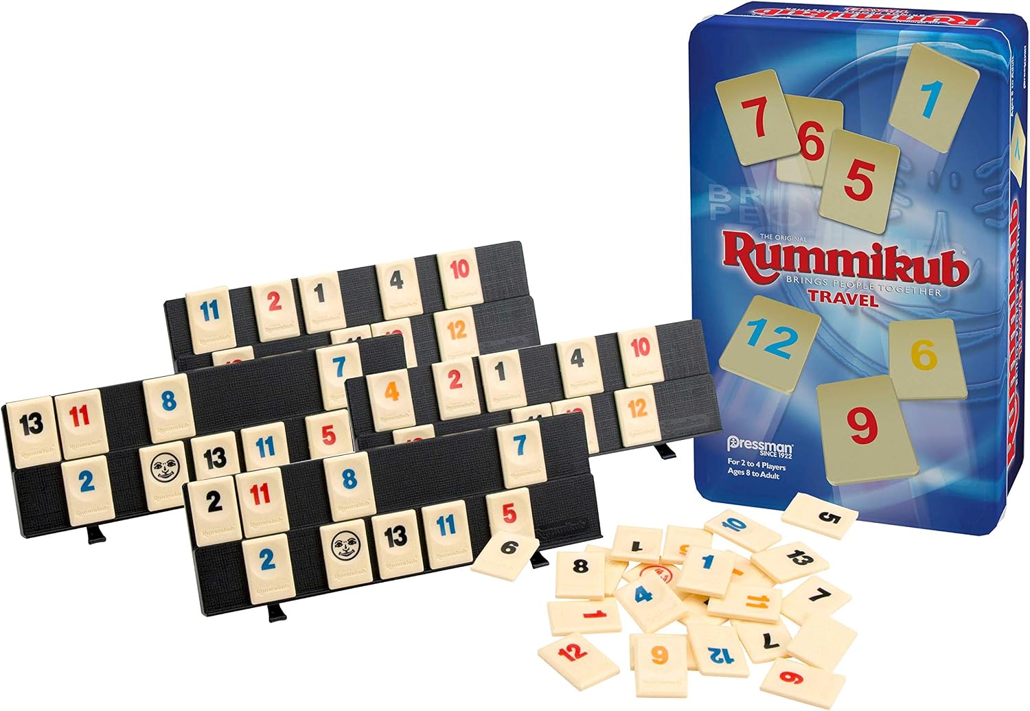 Pressman Rummikub in Travel Tin - The Original Rummy Tile Game, Blue (B07GLGBW9X)