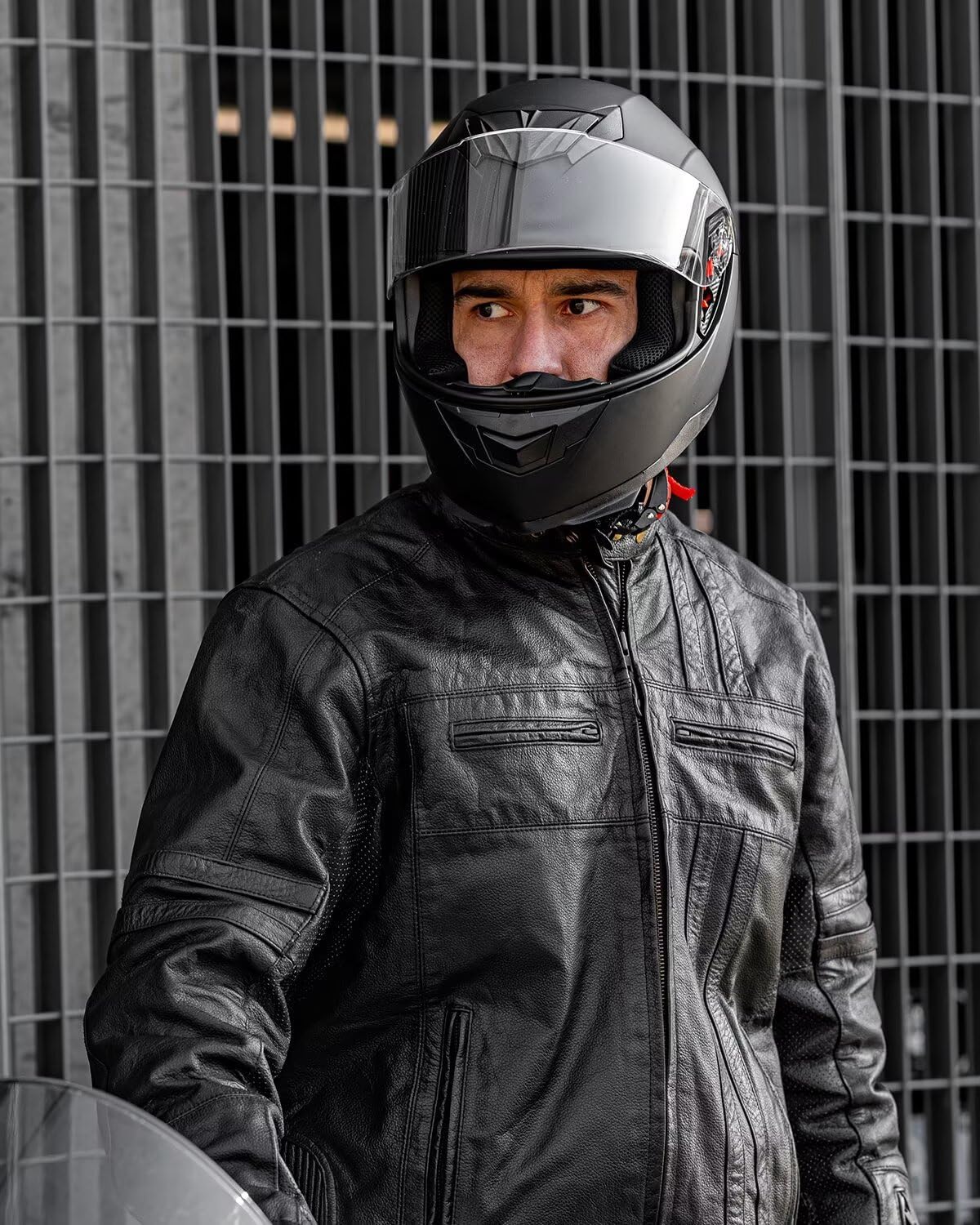 ILM Full Face Motorcycle Helmet for Motocross Street Bike DOT Certified 2 Visors Model-317(Gloss Black, L)