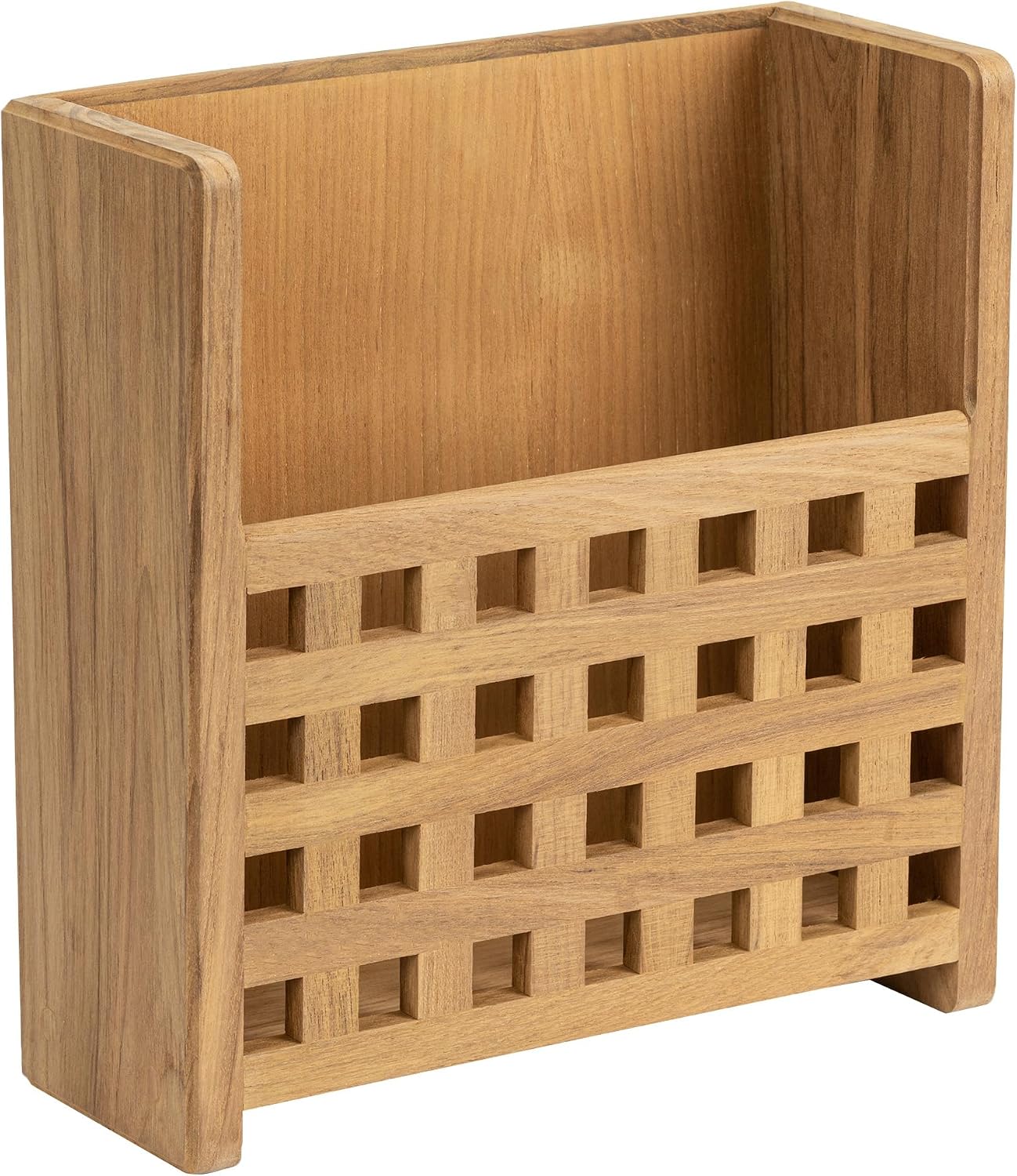 Whitecap 62502 Teak Grate-Front Magazine Rack
