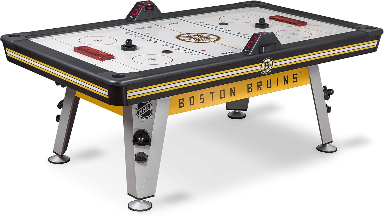 NHL 84" Air Hockey Tables - New York Rangers, Boston Bruins, Detroit Red Wings - Wrap-Around Goal; LED Scoring; 4 Pucks & Pushers | Wrap-Around Goal