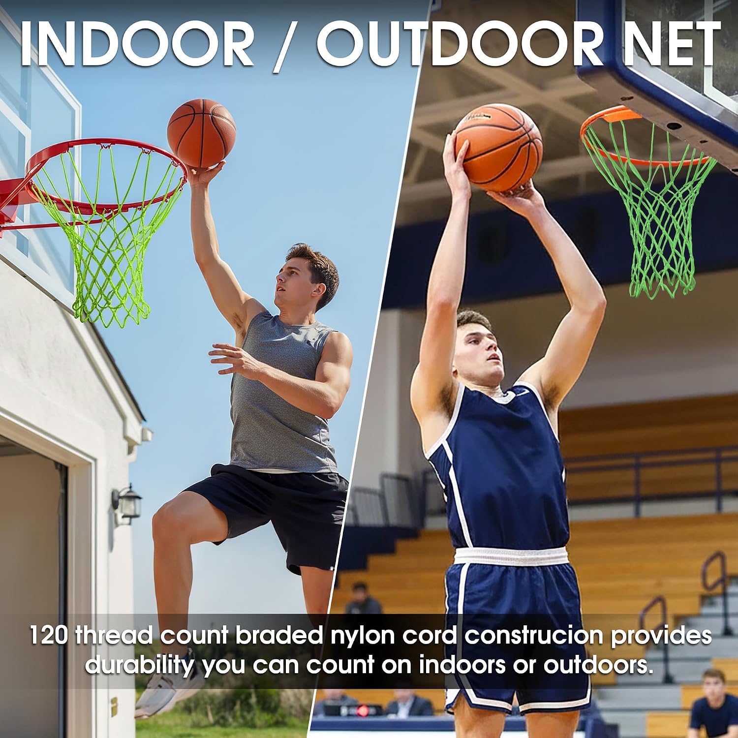 Cannon Sports Heavy Duty Basketball Net Replacement - 21 Inches - 12 Loop Standard Size - Weather Resistant for Indoor/Outdoor Courts - Fits All Standard Rims