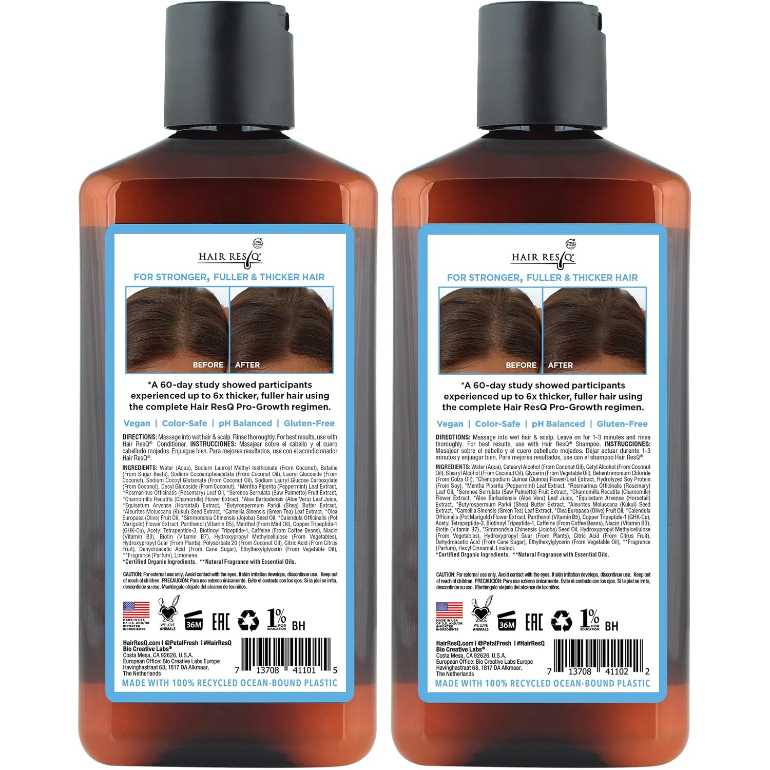 Petal Fresh Hair ResQ Biotin Shampoo for Thinning Hair, Clinically Tested Thickening, Pro-Growth Shampoo for Women & Men, Up to 6X Volume, Rosemary Mint, Caffeine & Peptides, Sulfate Free, 12 fl oz