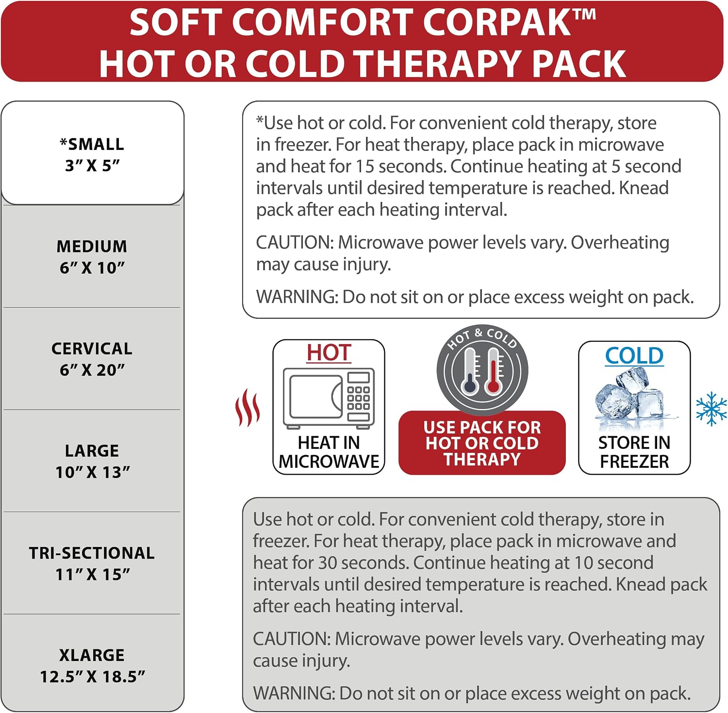Reusable Hot & Cold Therapy Pack for Knee Back & Shoulder Pain-Trisectional | Flexible reusable therapy pack delivers soothing hot or cold therapy to help relieve pain, swelling, and muscle soreness.