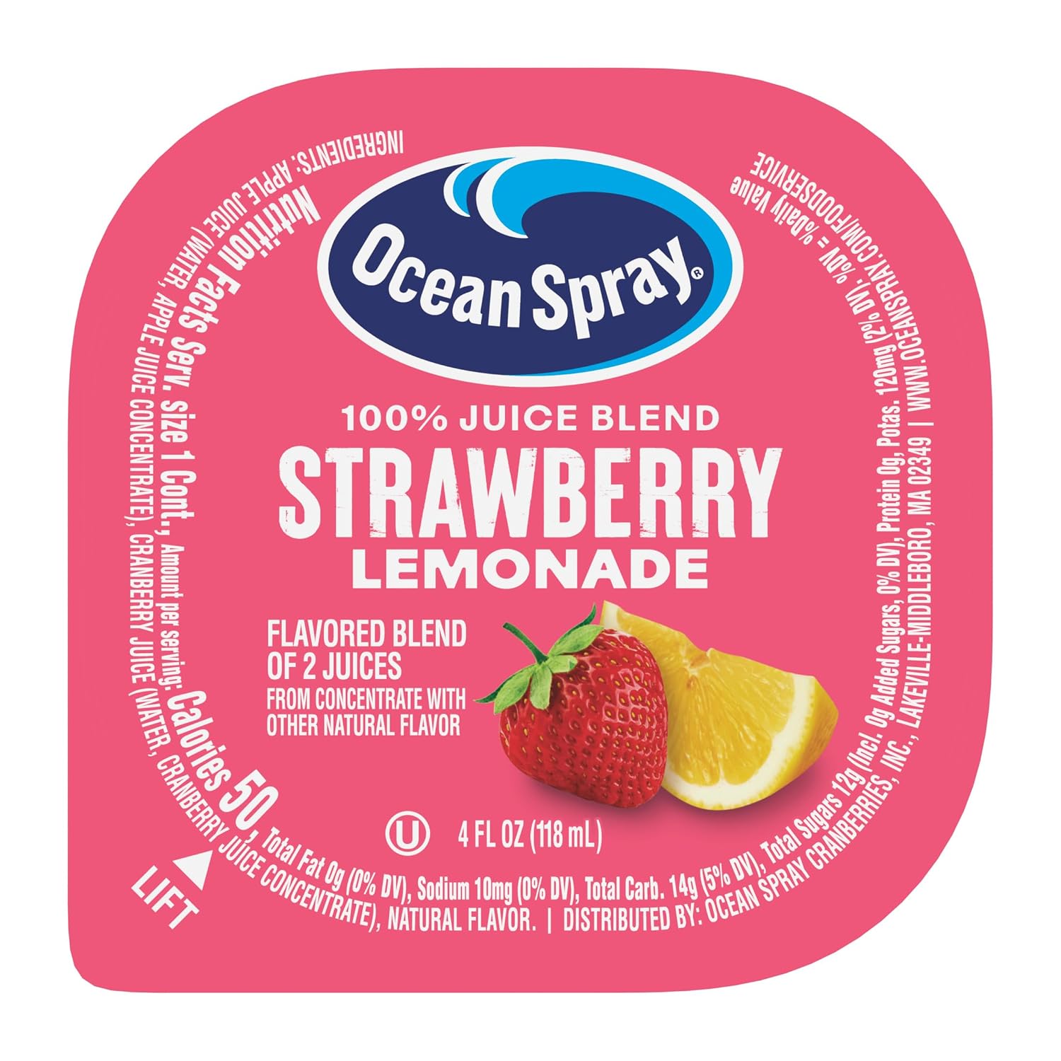 Ocean Spray Cran-Grape Juice Cups 4 Ounce (Pack of 48)