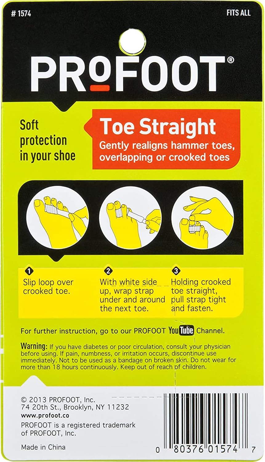 PROFOOT Toe Straight Hammertoe Wrap, Toe Straightener to Realign Overlapping or Crooked Toes, Hammer Toe Corrector for Women & Men, Non-Bulky