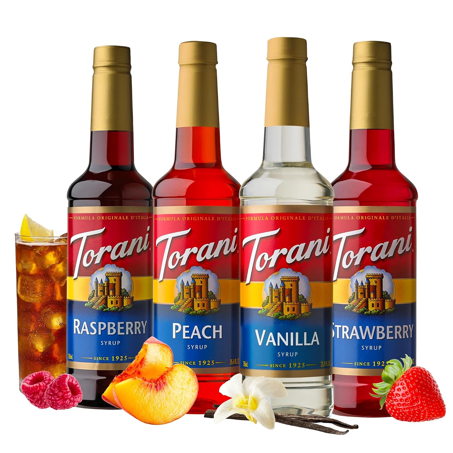Torani Syrup Variety Pack, Soda Flavors, 25.4 Ounces (Set of 4)
