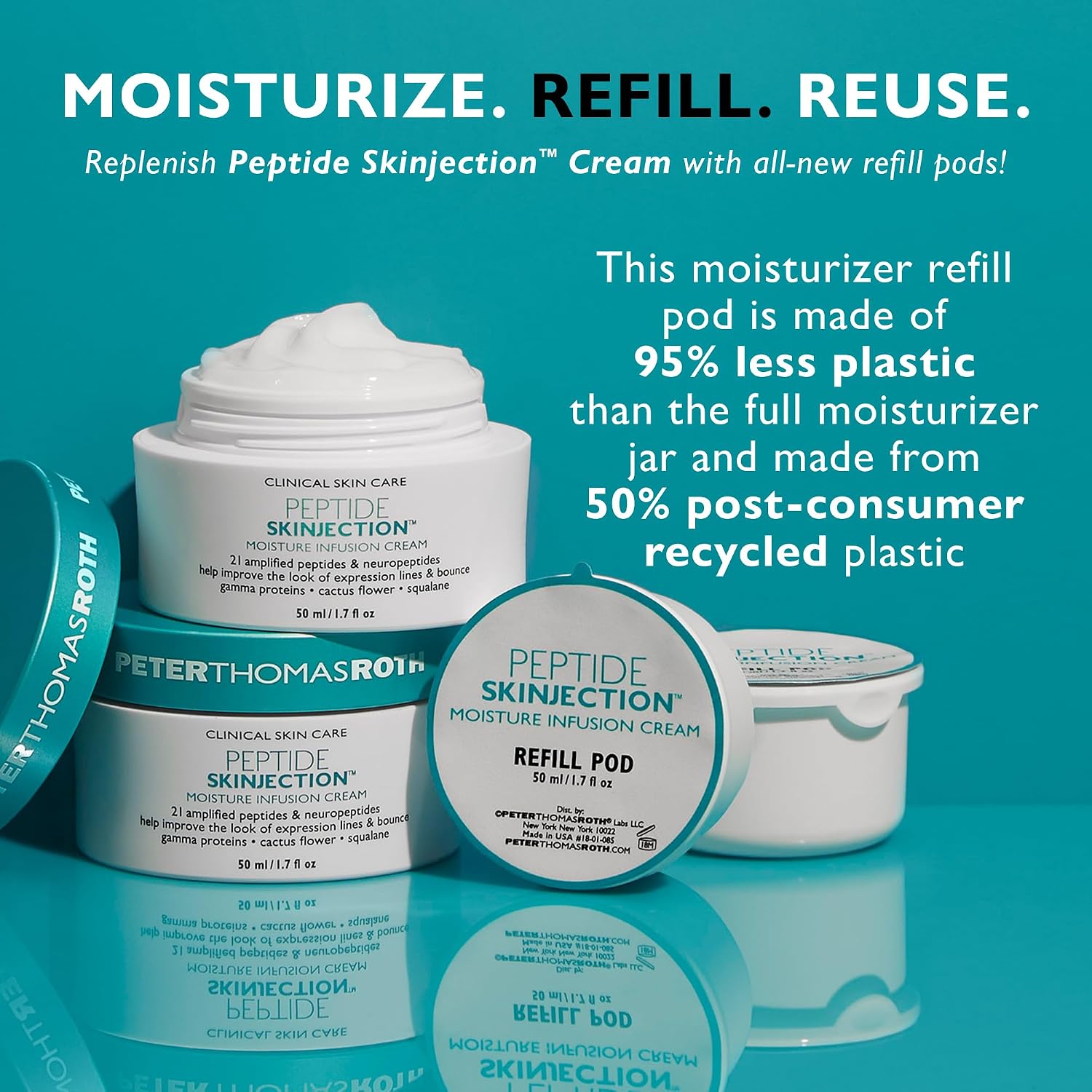 Peter Thomas Roth | Refill Pod for Peptide Skinjection™ Moisture Infusion Cream 1.7 Fl Oz, For Loss of Firmness and Elasticity