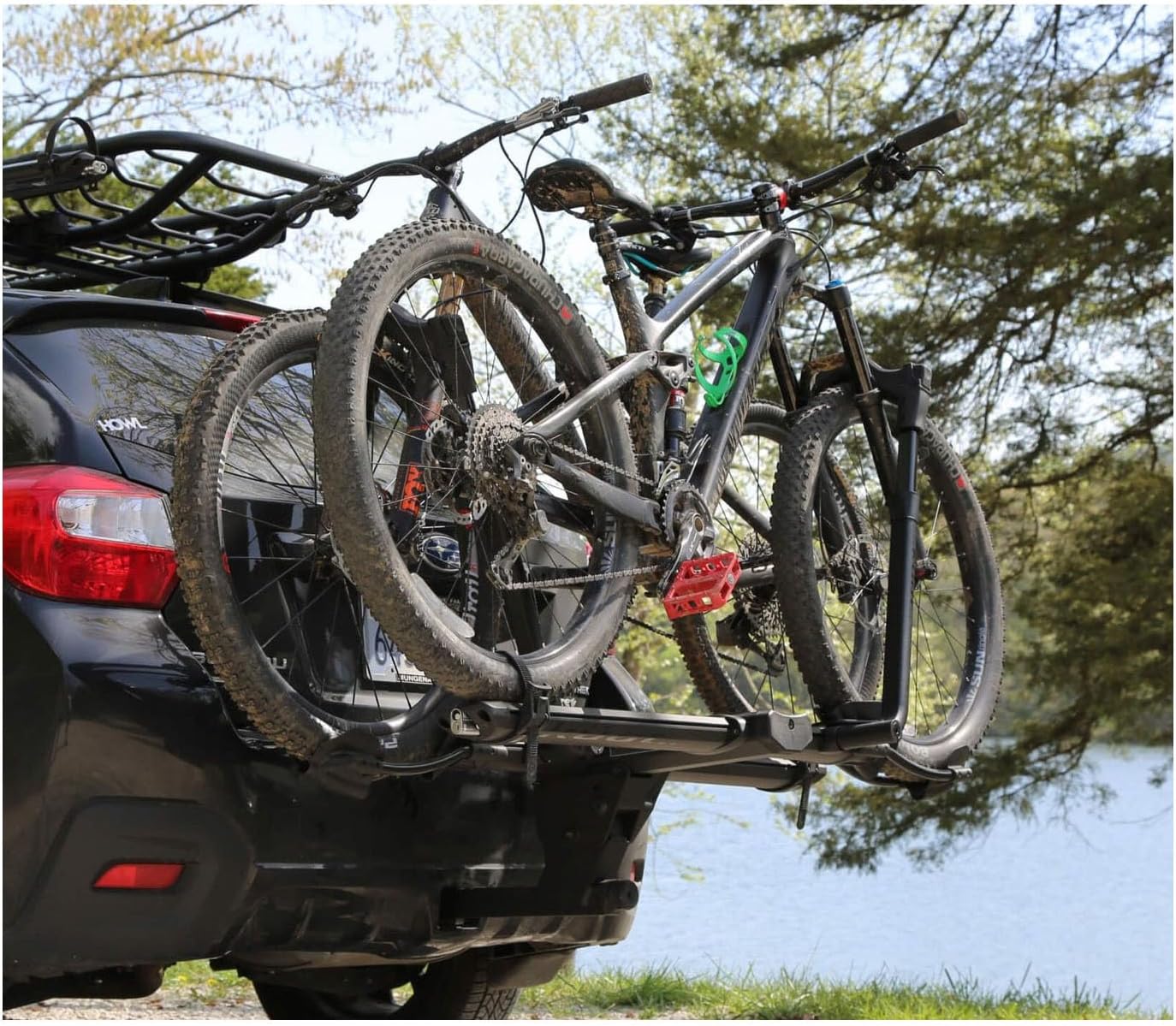 Kuat NV Base 2.0 Hitch-Mounted 2-Bike Rack | Mountain, Road, Gravel Bike, or E-Bike Compatible, No-Tool Install, Pivot System, All-Metal Robust Construction