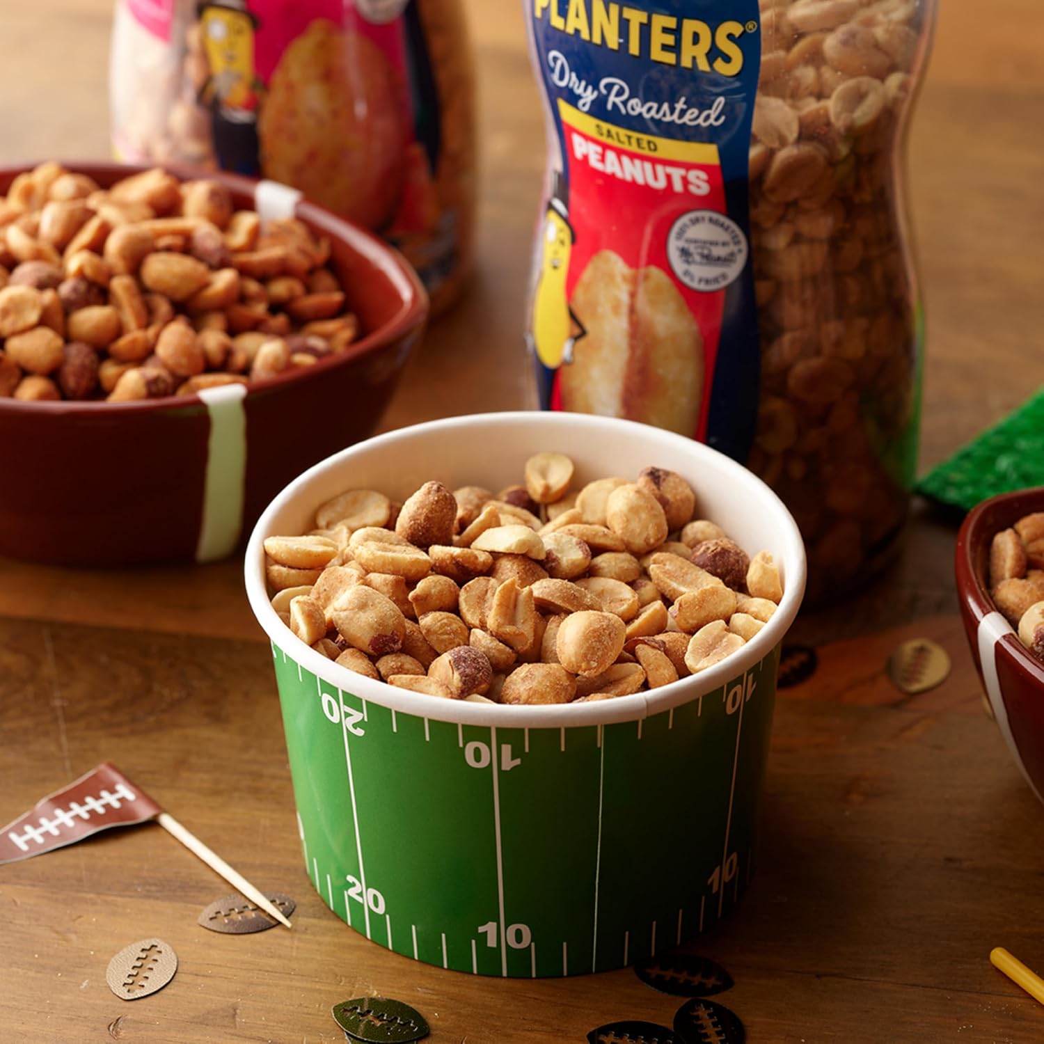 PLANTERS Salted Peanuts, Party Snacks, 16 Oz (1 Ct) | Dry Roasted Salted Peanuts. 0g Trans Fat. Resealable Jar. Snacks for Adults. Party Mix, Flavored Nuts