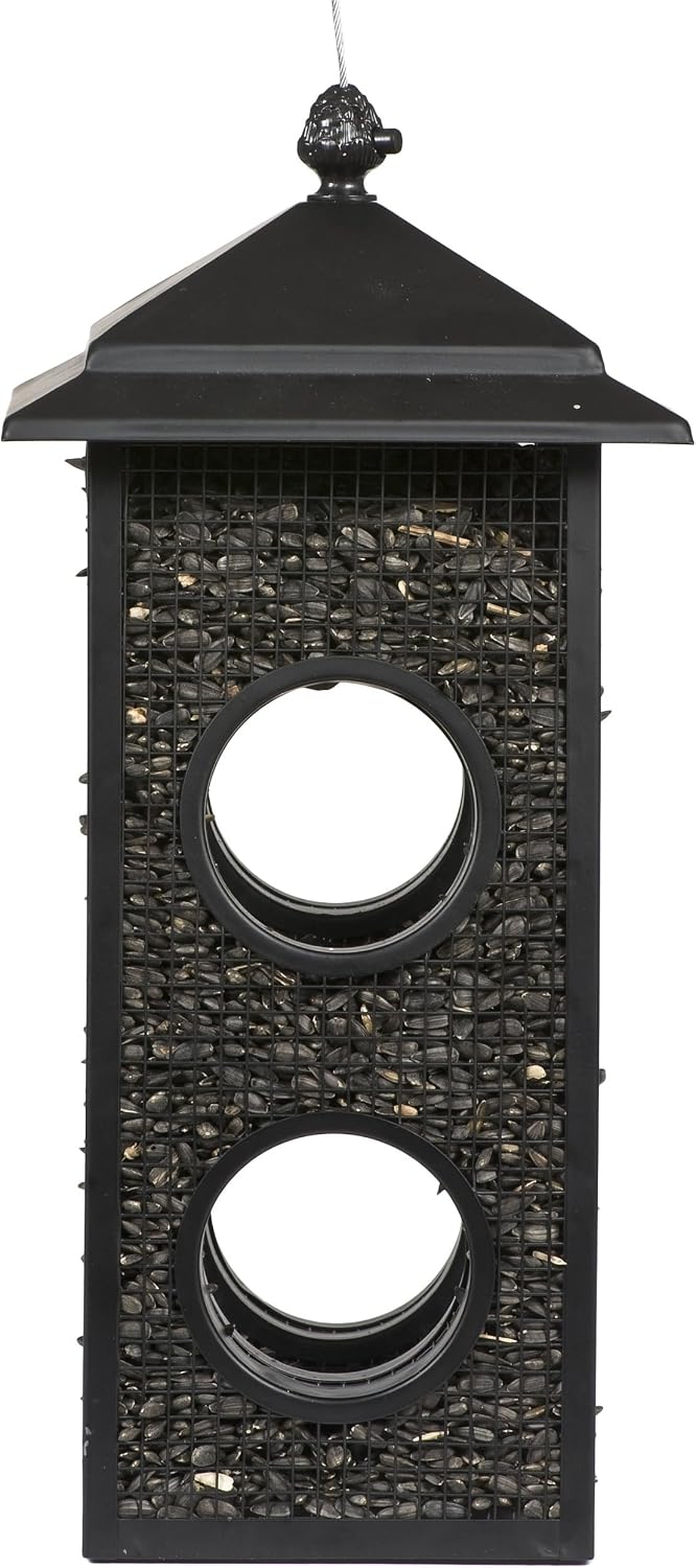 Perky-Pet Fly-Thru Wild Bird Feeder, 2 lb Seed Capacity | All-Metal Construction, Mesh Sides