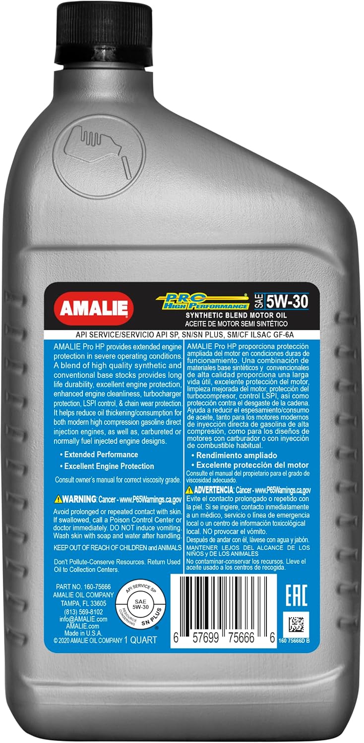 Pro High Performance Synthetic Blend 15W-50 Motor Oil (160-75636-56) 1 Quart Bottle, Pack of 12 | Made in USA