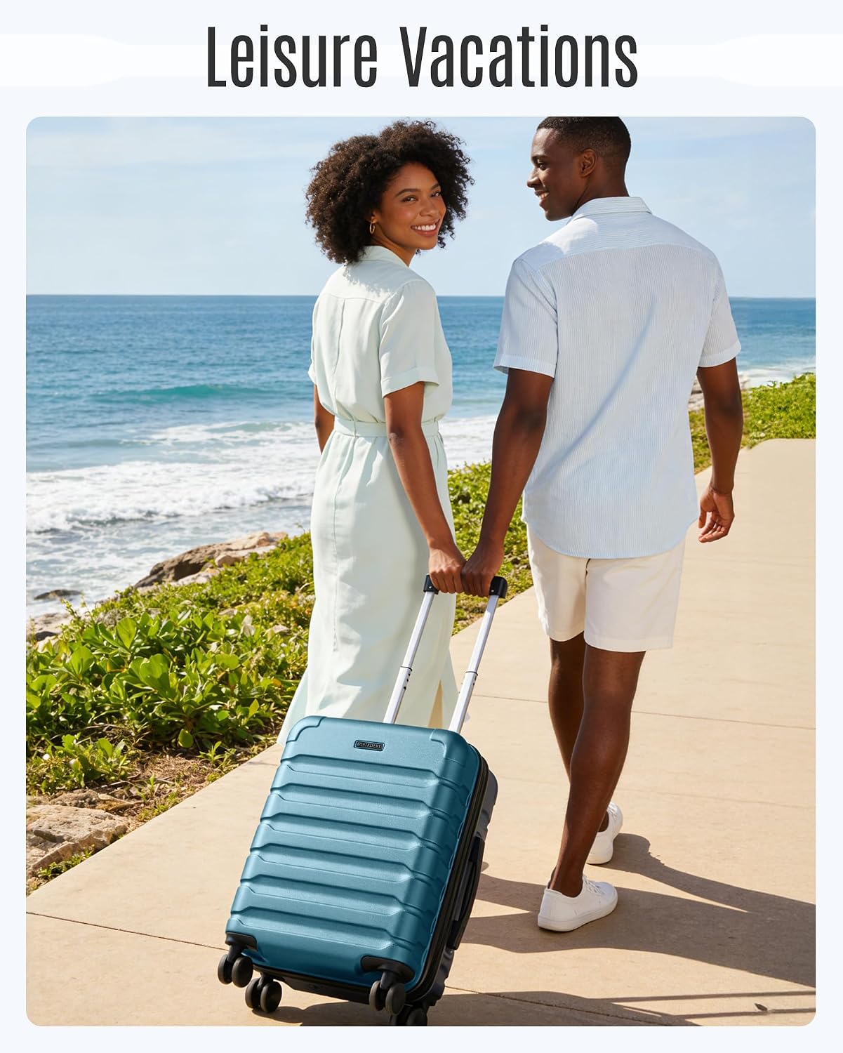 LIGHT FLIGHT Carry On Luggage, 20" Carry-On Suitcase, Deep Green | 20" Expandable Carry On Suitcases with Wheels, Lightweight Luggage, Durable Hard ShellRolling Suit Case for Men Women Travel