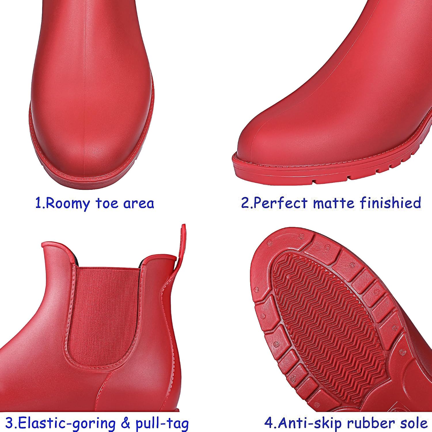 Asgard Women's Ankle Rain Boots Waterproof Chelsea Boots