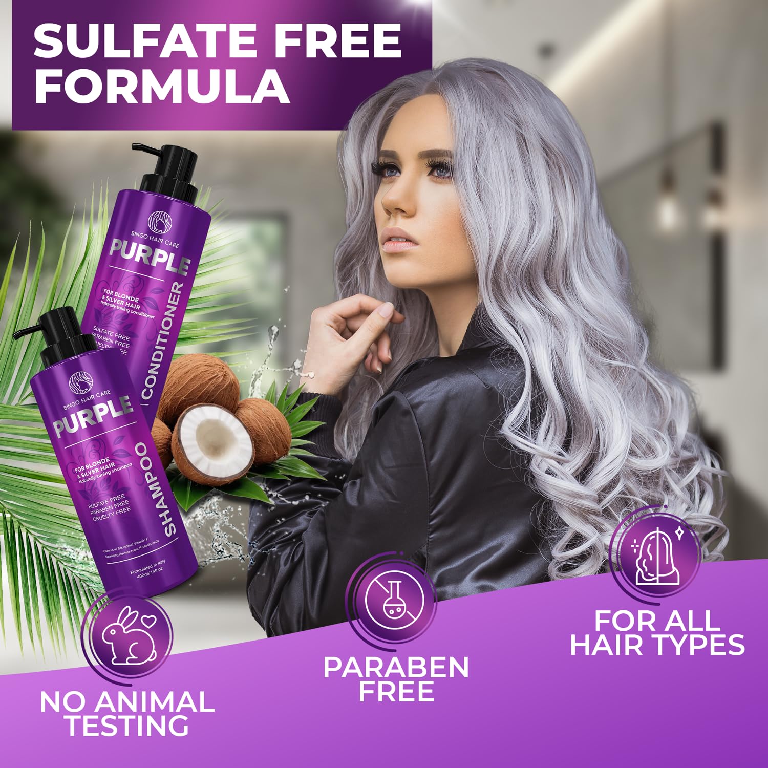 Moroccan Argan Oil Shampoo and Conditioner Set - Sulfate Free, Anti Frizz Hydrating Care for Women - Deep Moisturizing Treatment for Color, Keratin Treated, Curly, Damaged and Dry Hair