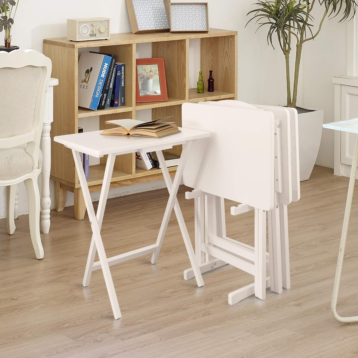 Casual Home 5 Piece Tray Table Set, Espresso
