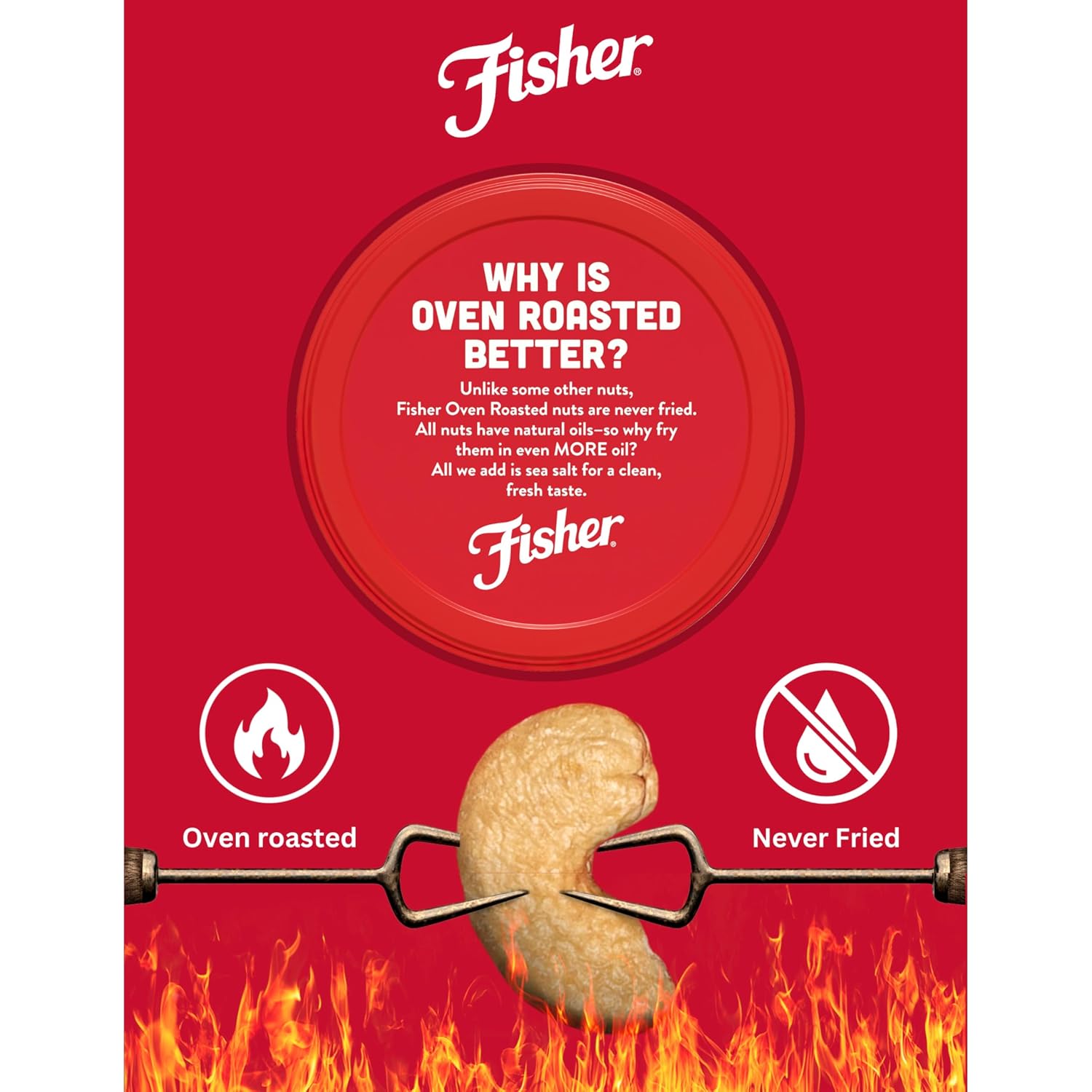 Fisher Oven Roasted Never Fried Deluxe Mixed Nuts, 24 Ounces