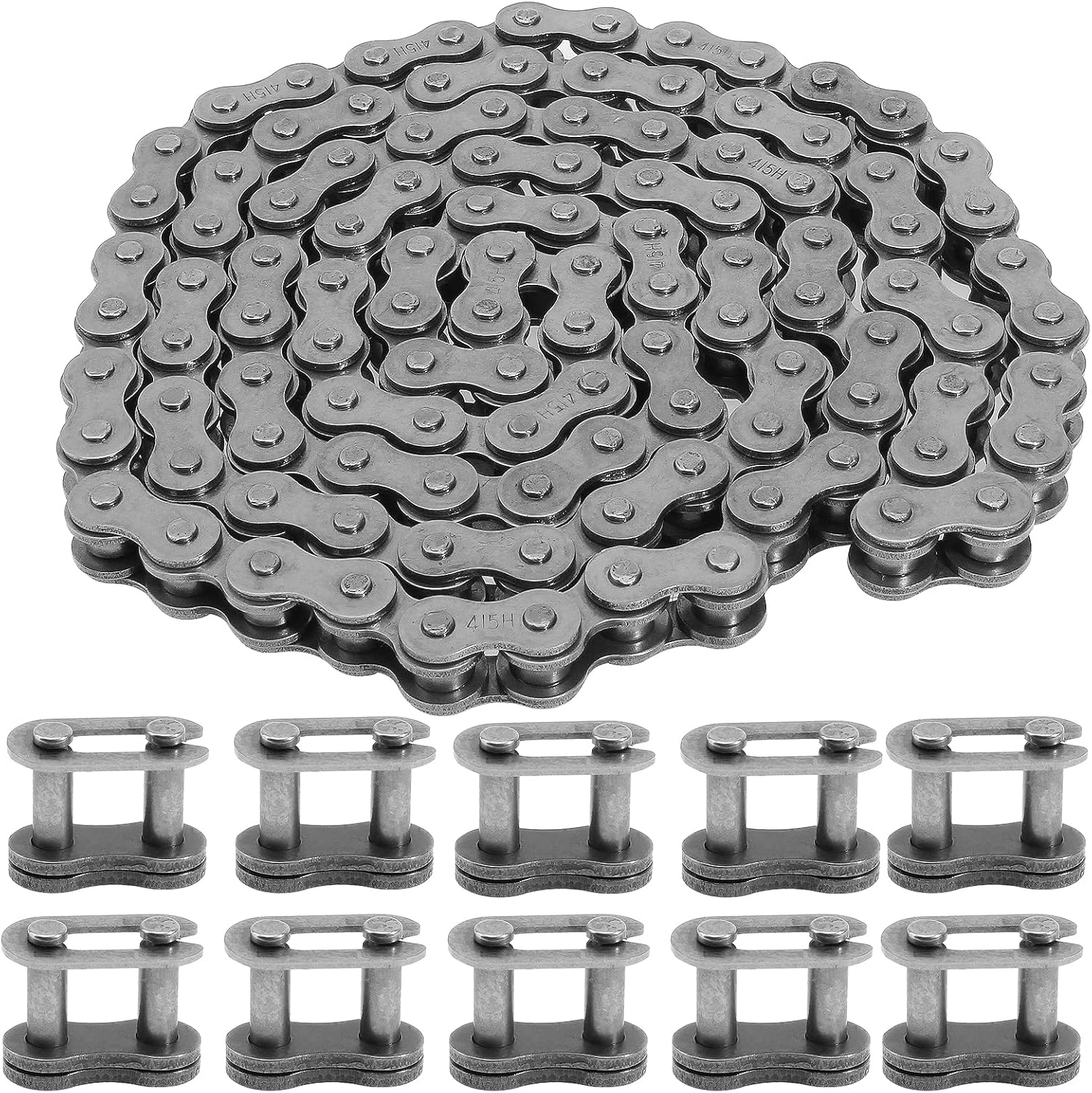 415 415H Chain 110L Link Heavy Duty for 49cc 50cc 60cc 66cc 70cc 80cc 2-stroke 4-stroke Engine Motor Motorized Bicycle Pit Dirt Mini Bike Scooter