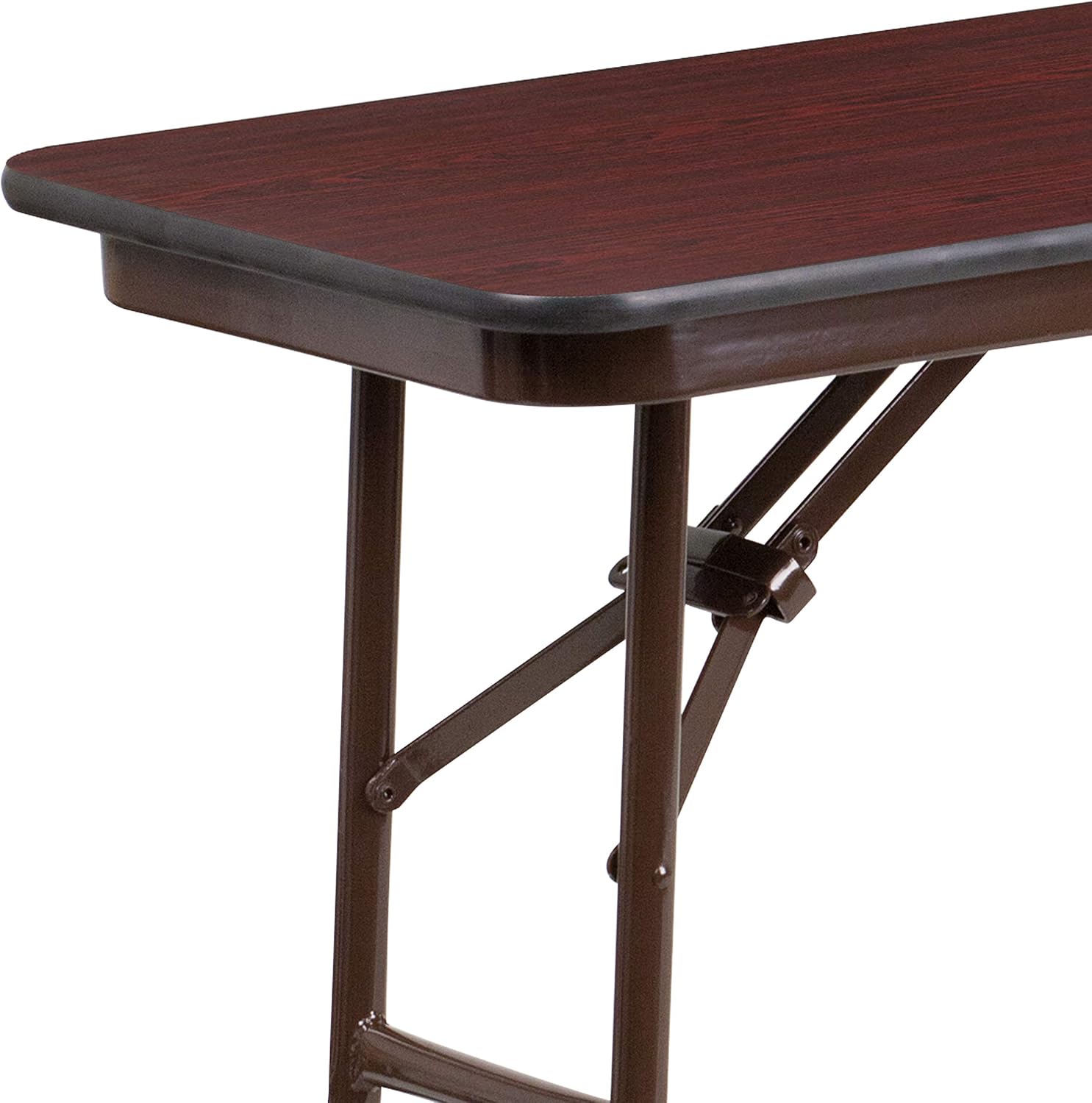 EMMA + OLIVER 5-Foot Mahogany Melamine Laminate Folding Training/Seminar | Table, Event Table