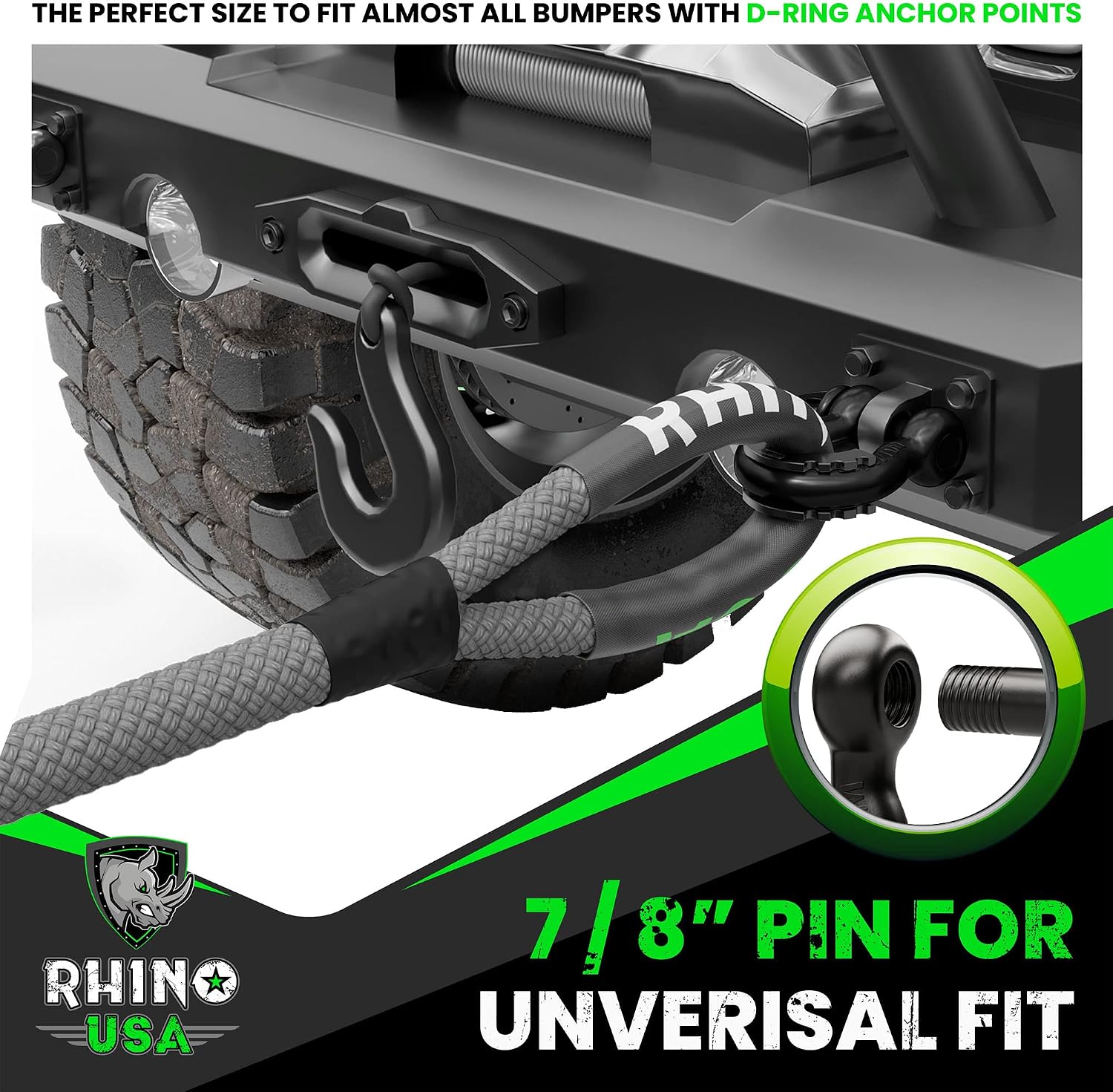 Rhino USA D Ring Shackles (2-Pack) - 41,850lb Break Strength