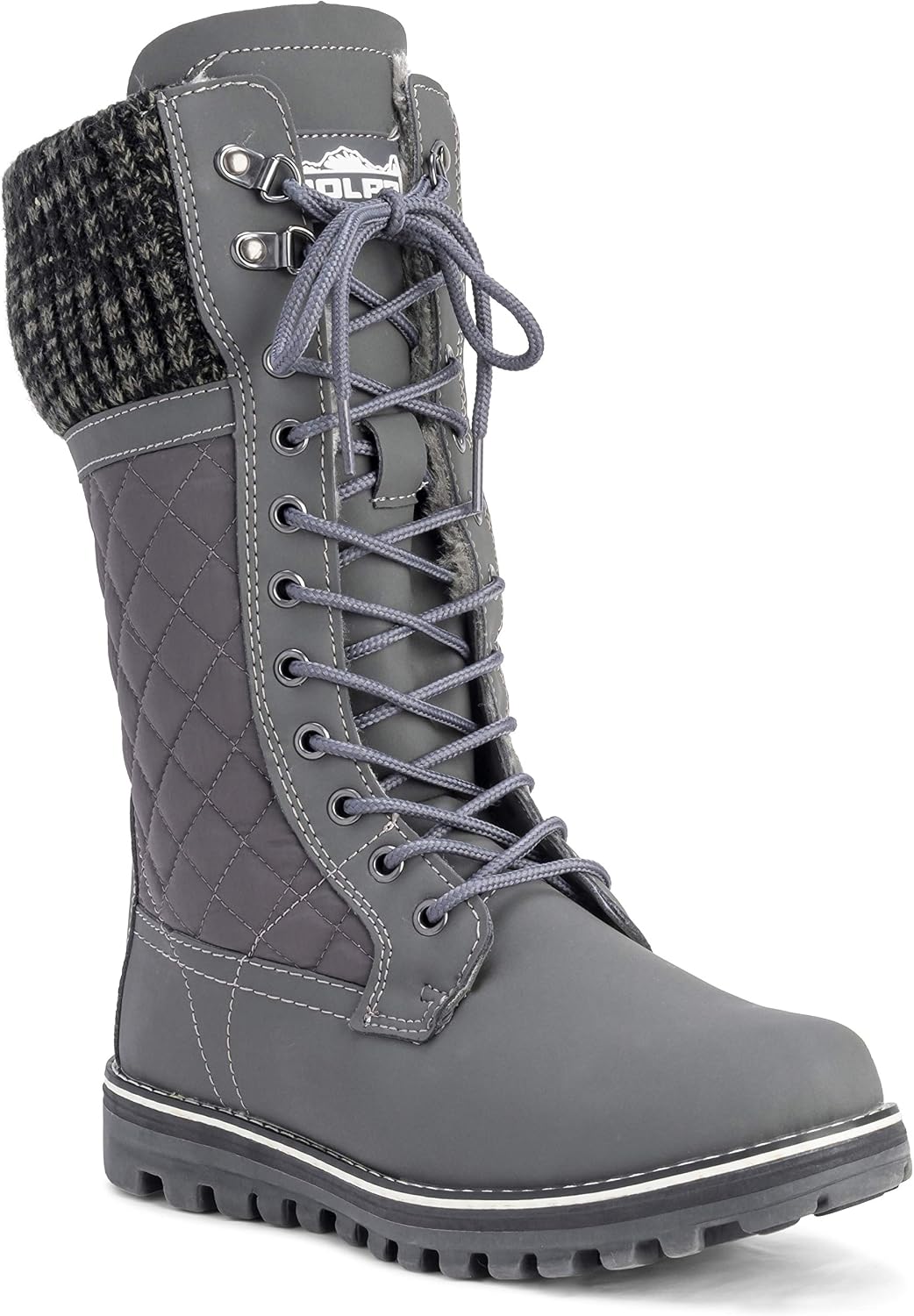 POLAR Womens Faux Fur Warm Thermal Waterproof Outdoor Walking Snow Winter Rubber Sole Calf Boots