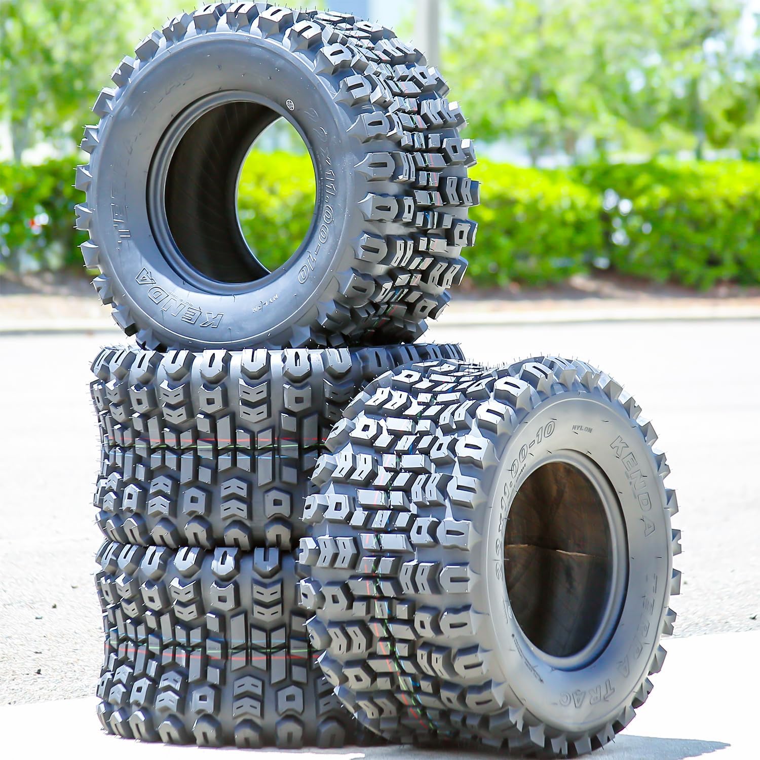 Kenda Terra Trac Front/Rear 6 Ply 22-11.00-10 K502 Lawn & Garden/Turf Tire | ATV & UTV All Terrain All Season Traction 102A3 Rated 6 Ply Bias Construction Black Sidewall Tire