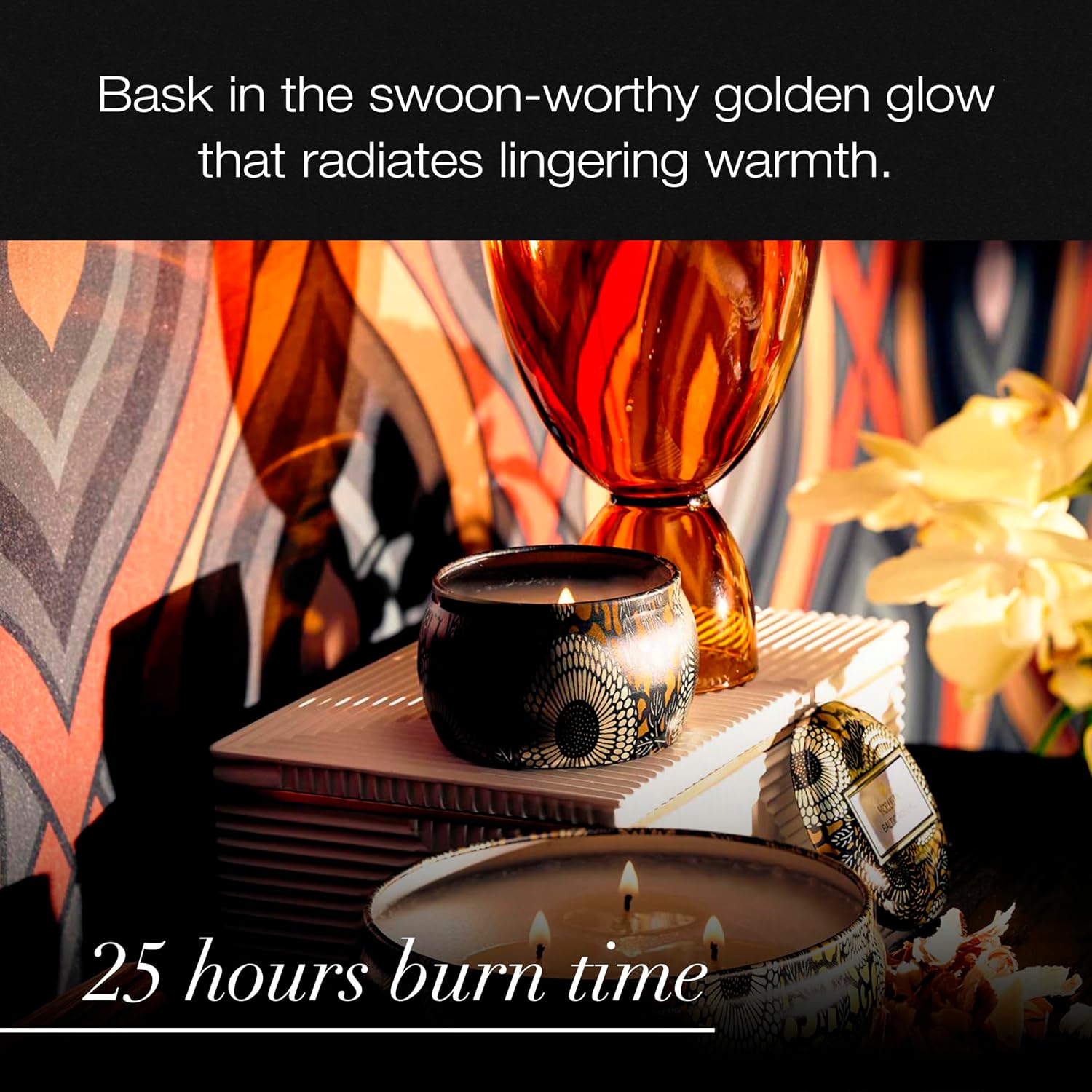 Voluspa Baltic Amber Candle | Mini Tin | 4 Oz. | 25 Hour Burn Time | Coconut Wax for a Cleaner Burn