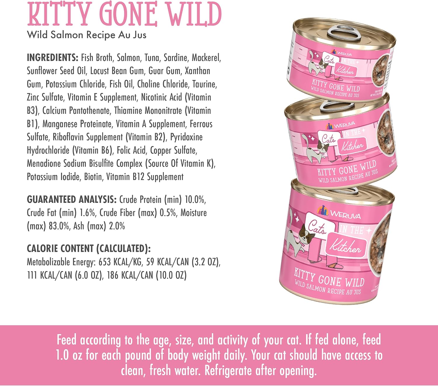 Weruva Cats in the Kitchen, Kitchen Cuties Variety Pack, Wet Cat Food, 3.2oz Can (Pack of 12)