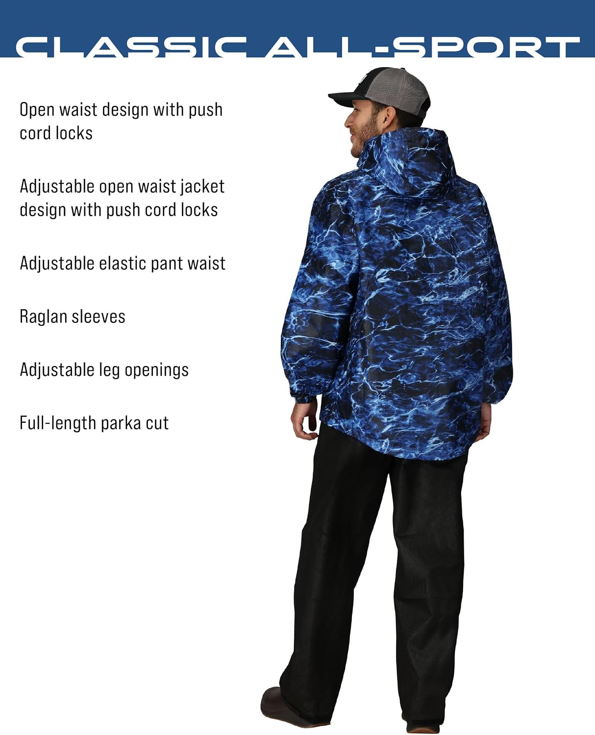 FROGG TOGGS Men's Classic All-Sport 3-Layer Waterproof Breathable Rain Suit | 2-Piece Rainwear, Adjustable Hood Raincoat, Rain Pants Ideal for Fishing, Golf, Motorcycling, Hunting, Camping, Outdoors