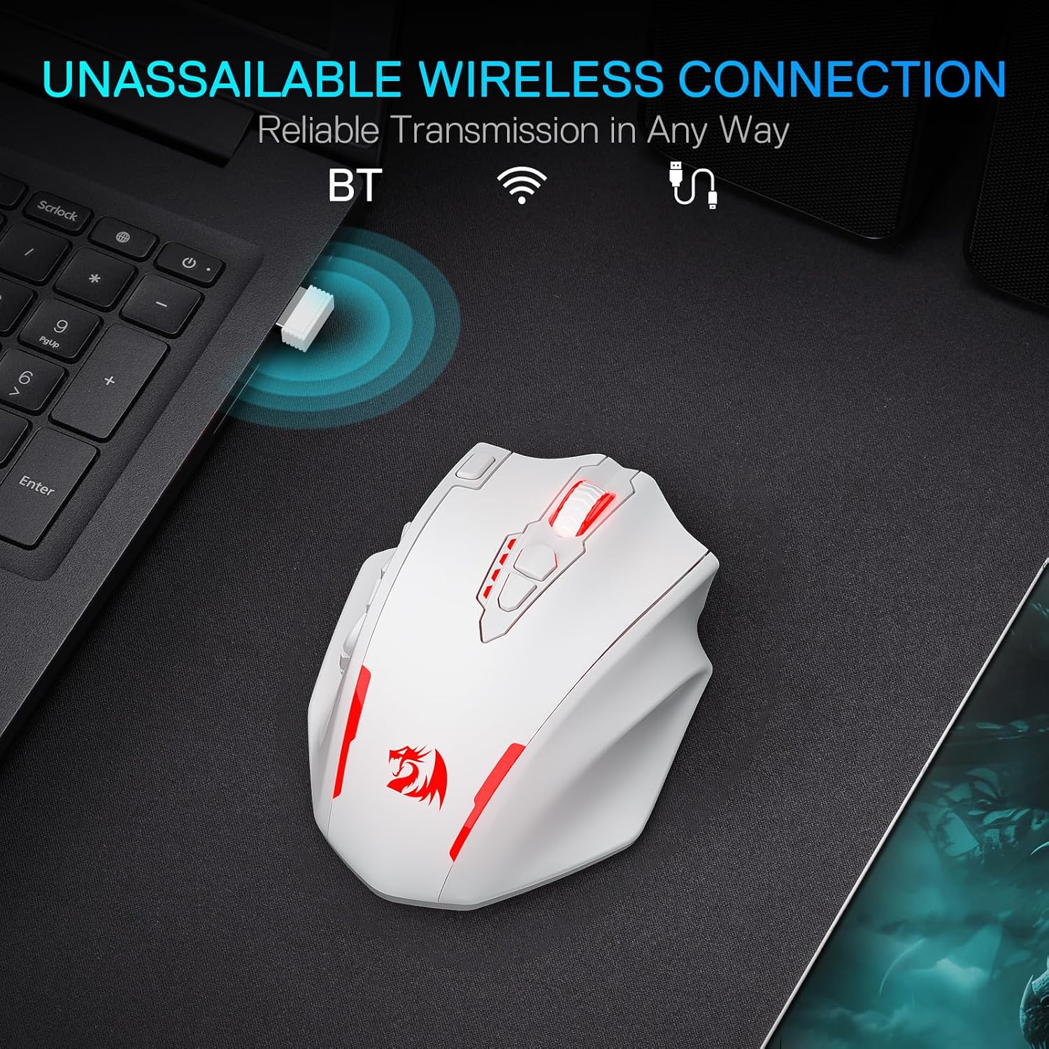 Redragon M908 Wired MMO RGB Gaming Mouse 12400 DPI Remapping Keys | Stable Lag-Free Connection, Redefine Keybinding Macro, Vibing Backlight, Ergonomic Grip Body Comfort