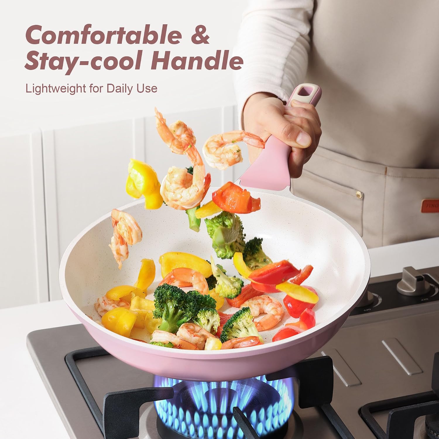 SENSARTE Nonstick Frying Pan Skillet, Swiss Granite Coating Omelette Pan, Healthy Stone Cookware Chef's Pan