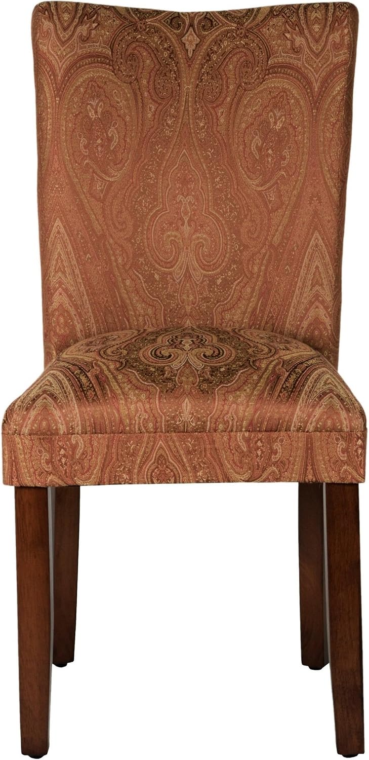 HomePop Parsons Dining Chair - Red & Gold Damask (Single Pack)