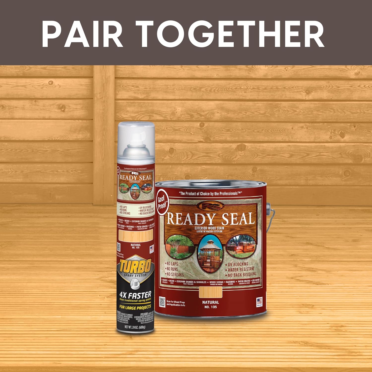 Ready Seal 7966104 5 gal Pail Exterior Wood Stain & Sealer, Light Oak